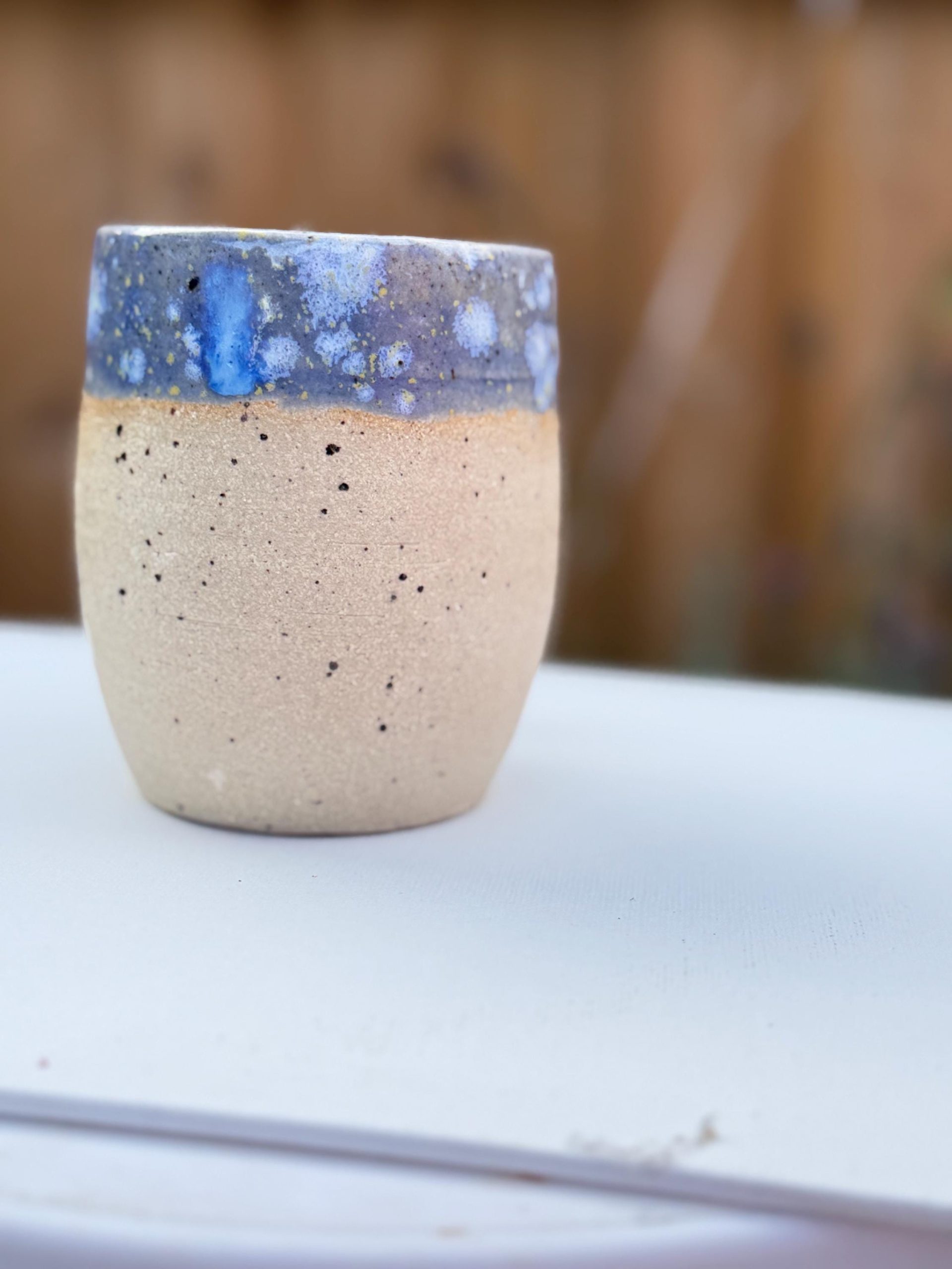 Handmade Blue Ghost Stoneware Mug, Glaze Coffee Cup - Image 16