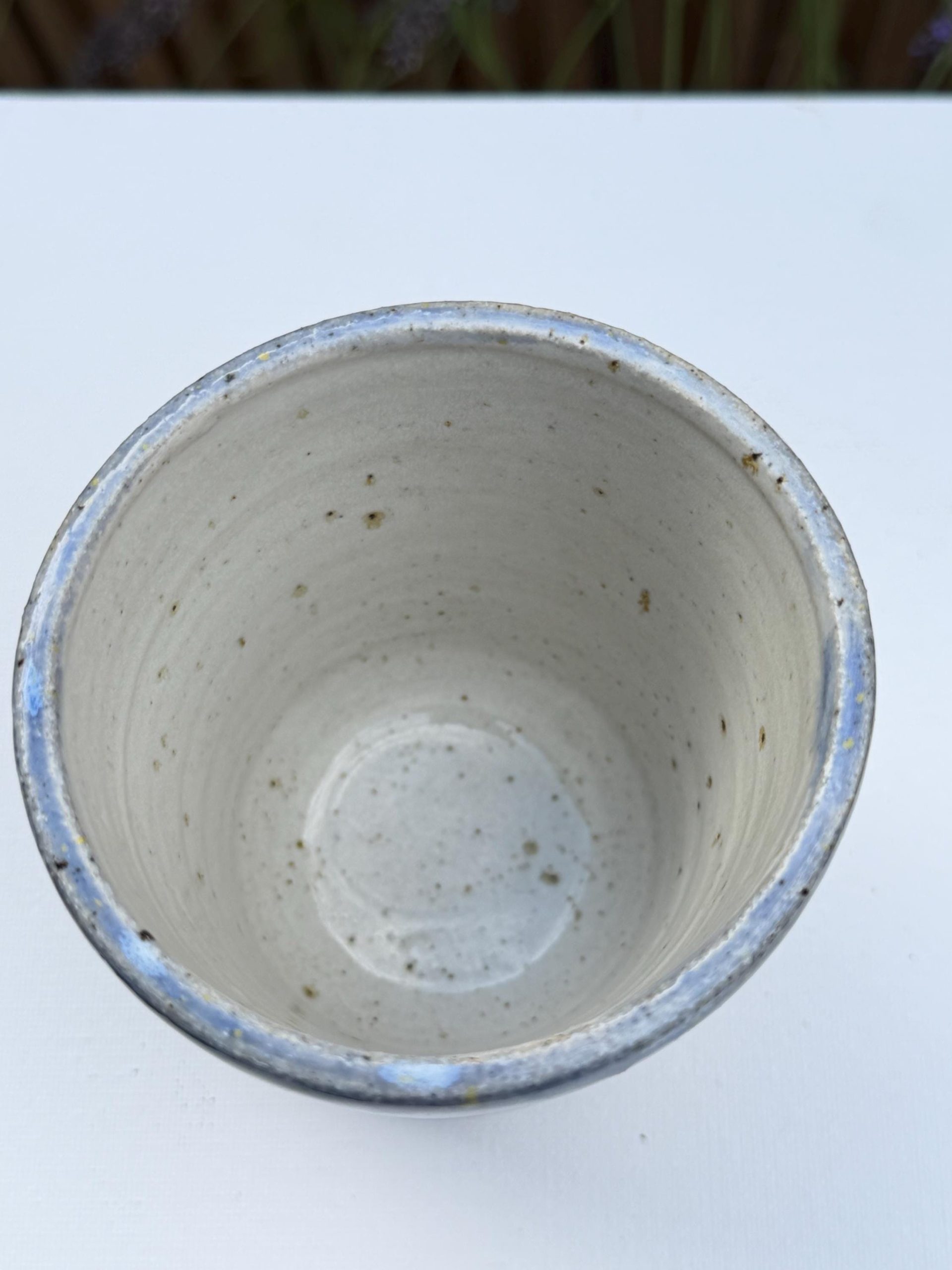Handmade Blue Ghost Stoneware Mug, Glaze Coffee Cup - Image 15