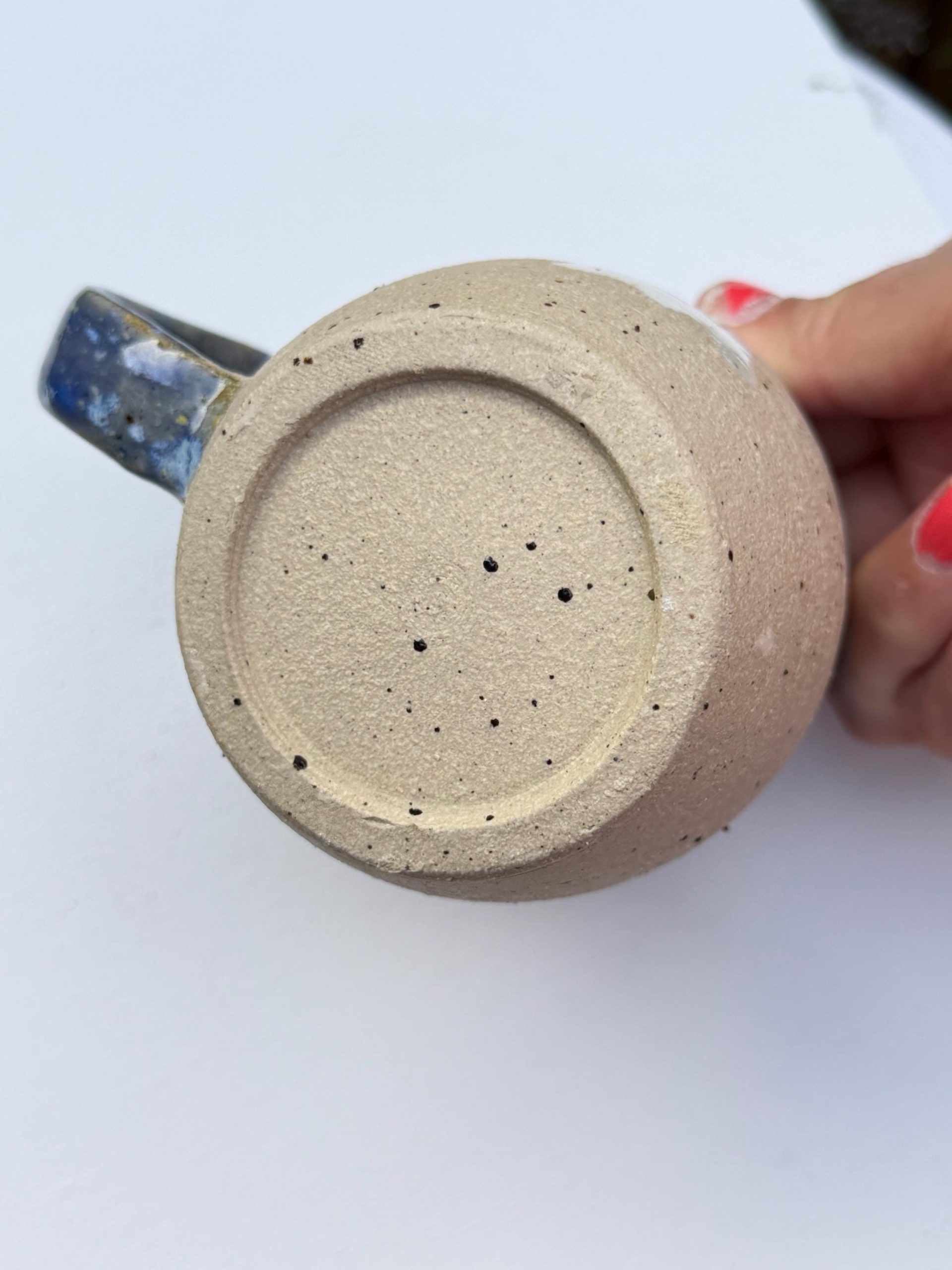Handmade Blue Ghost Stoneware Mug, Glaze Coffee Cup - Image 17