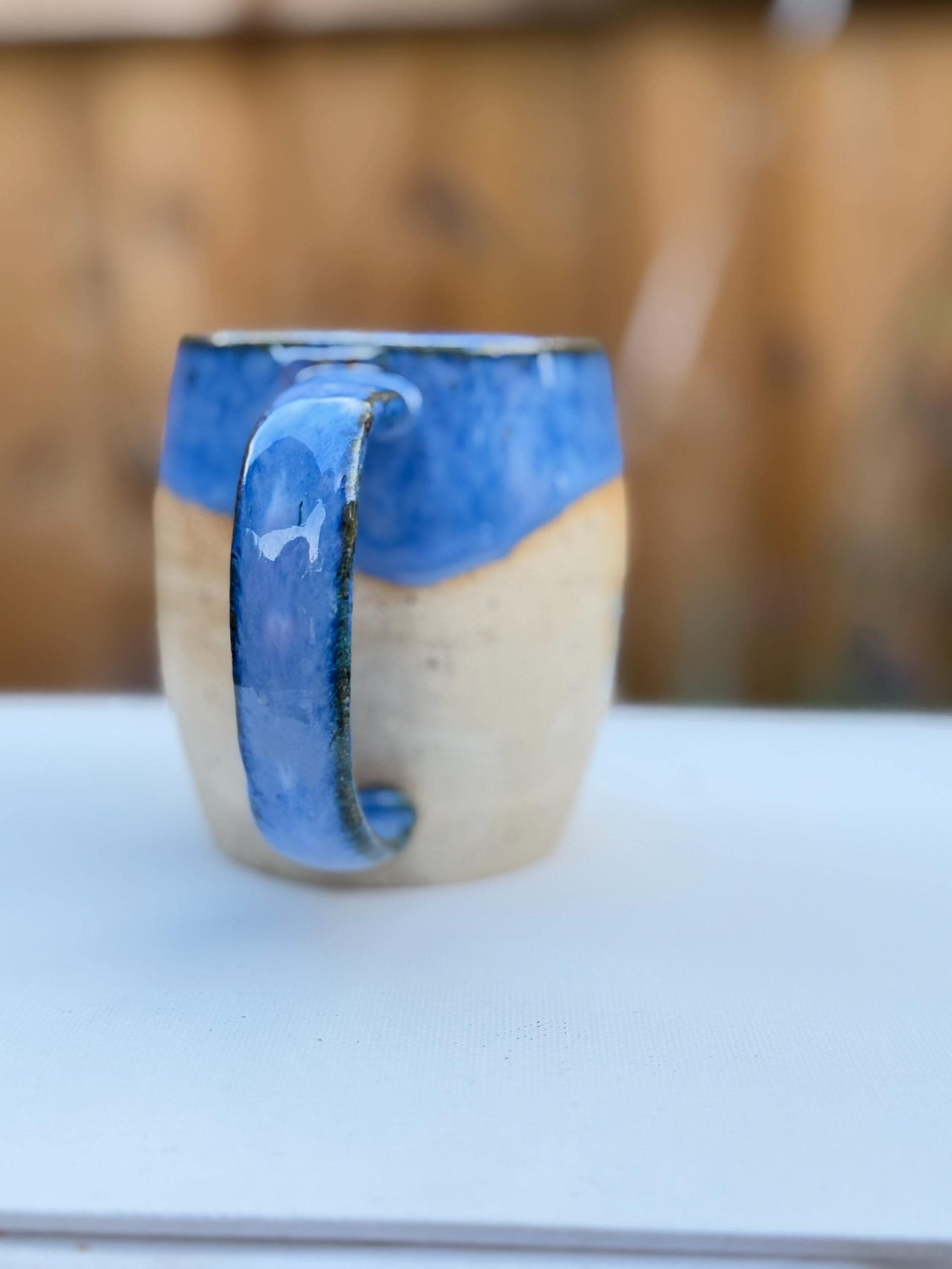 Handmade Light Blue Stoneware Mug, ghost Glaze Coffee Cup - Image 3