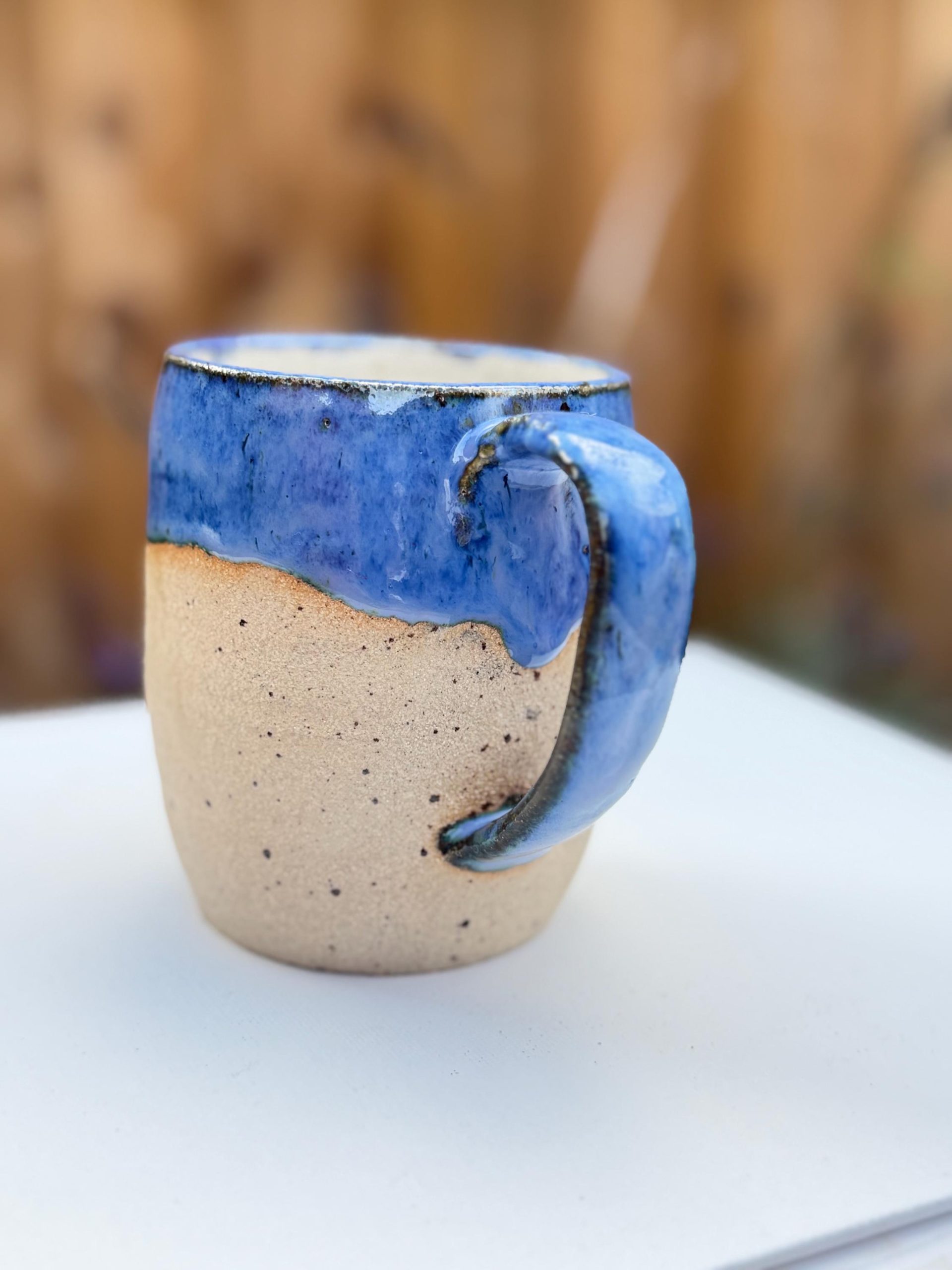 Handmade Light Blue Stoneware Mug, ghost Glaze Coffee Cup - Image 13
