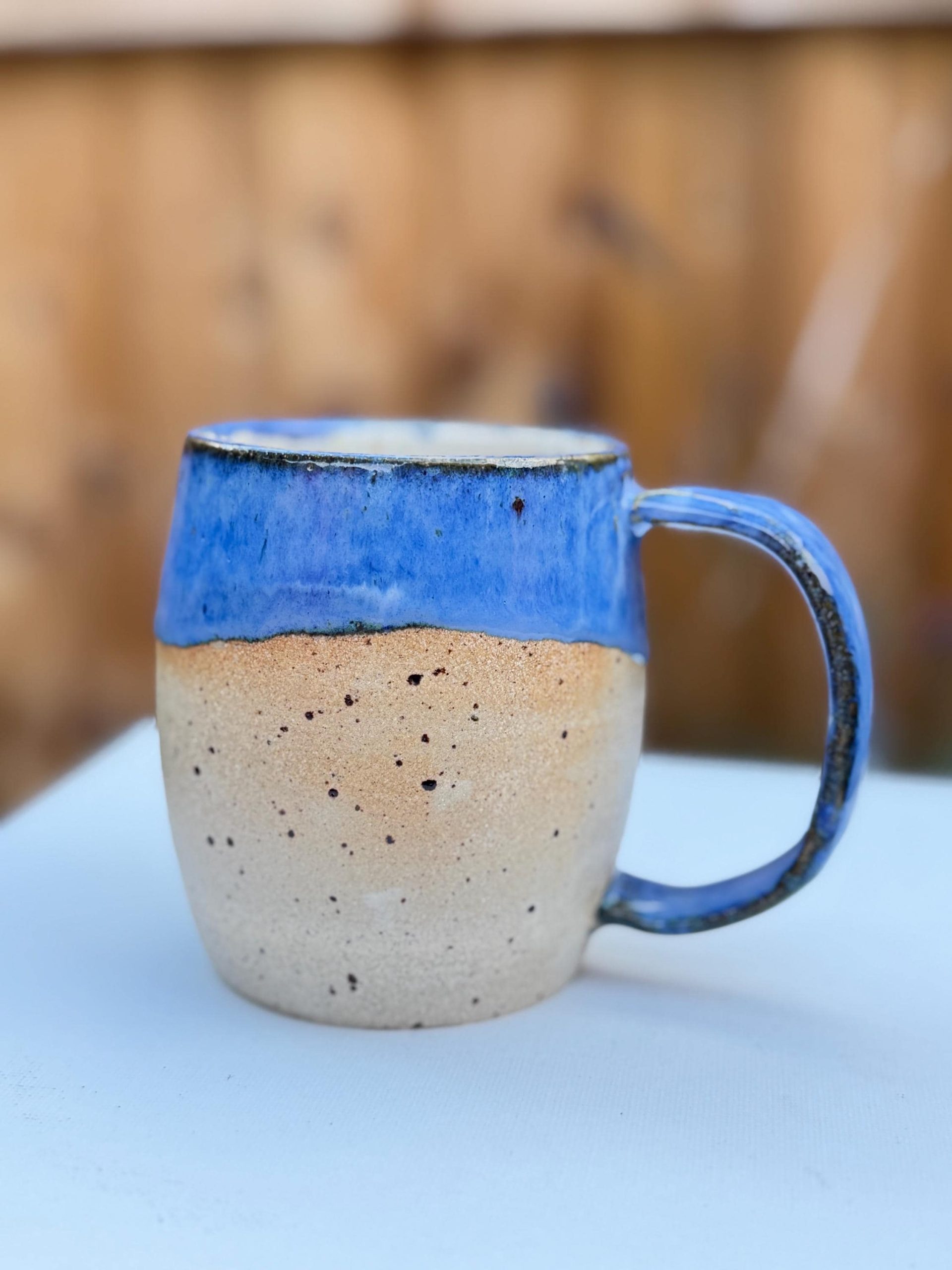 Handmade Light Blue Stoneware Mug, ghost Glaze Coffee Cup - Image 8