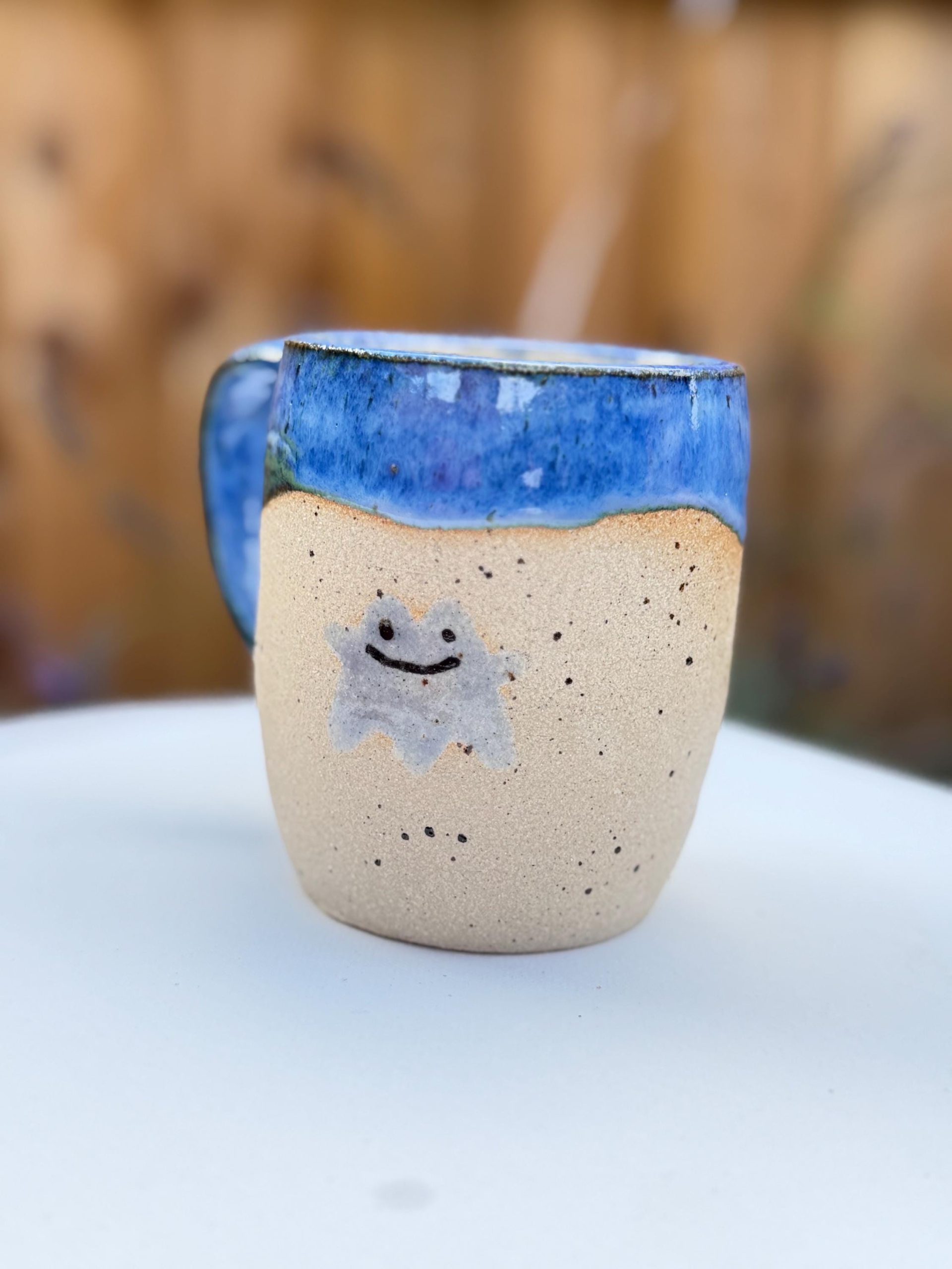 Handmade Light Blue Stoneware Mug, ghost Glaze Coffee Cup - Image 10