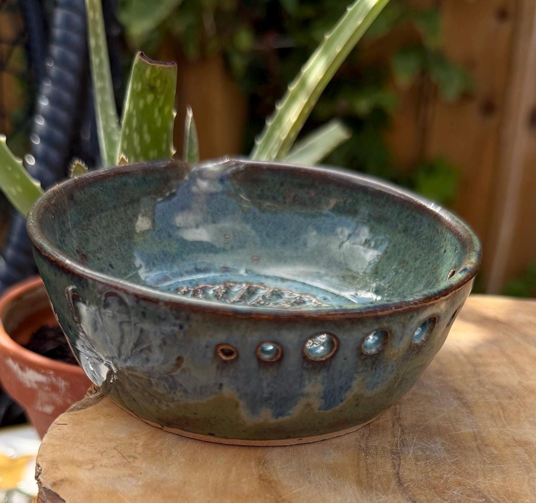 Handmade Ceramic Garlic Grater & Herb Stripper Bowl | Ginger Grater | Wheel-Thrown Kitchen Tool - Image 3