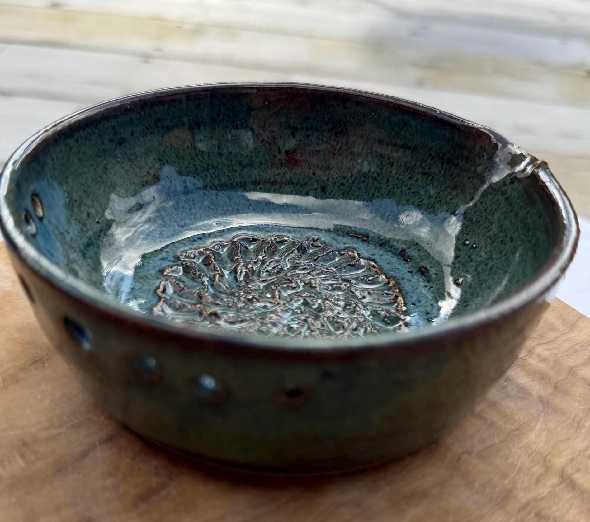 Handmade Ceramic Garlic Grater & Herb Stripper Bowl | Ginger Grater | Wheel-Thrown Kitchen Tool - Image 10