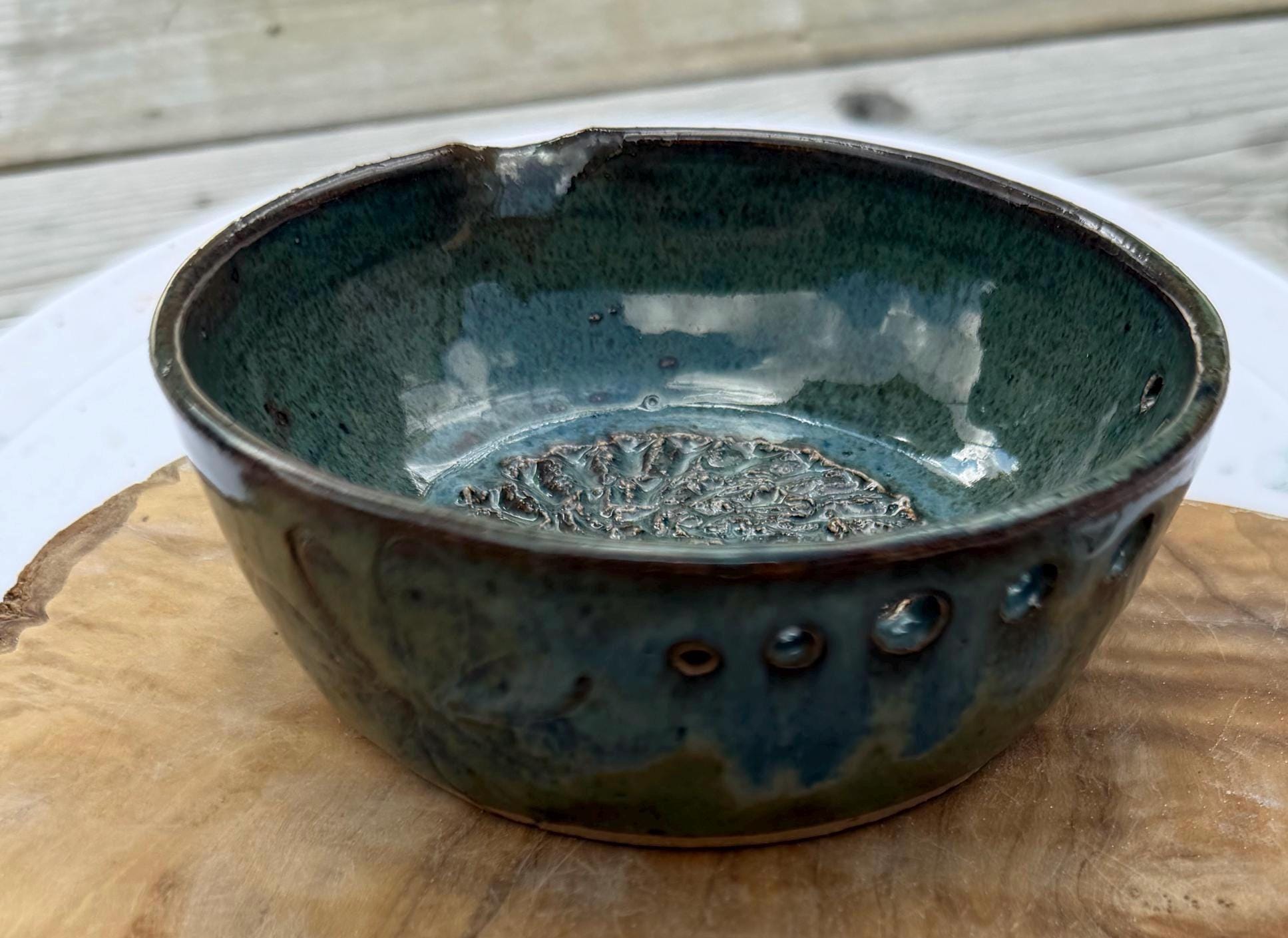 Handmade Ceramic Garlic Grater & Herb Stripper Bowl | Ginger Grater | Wheel-Thrown Kitchen Tool - Image 11