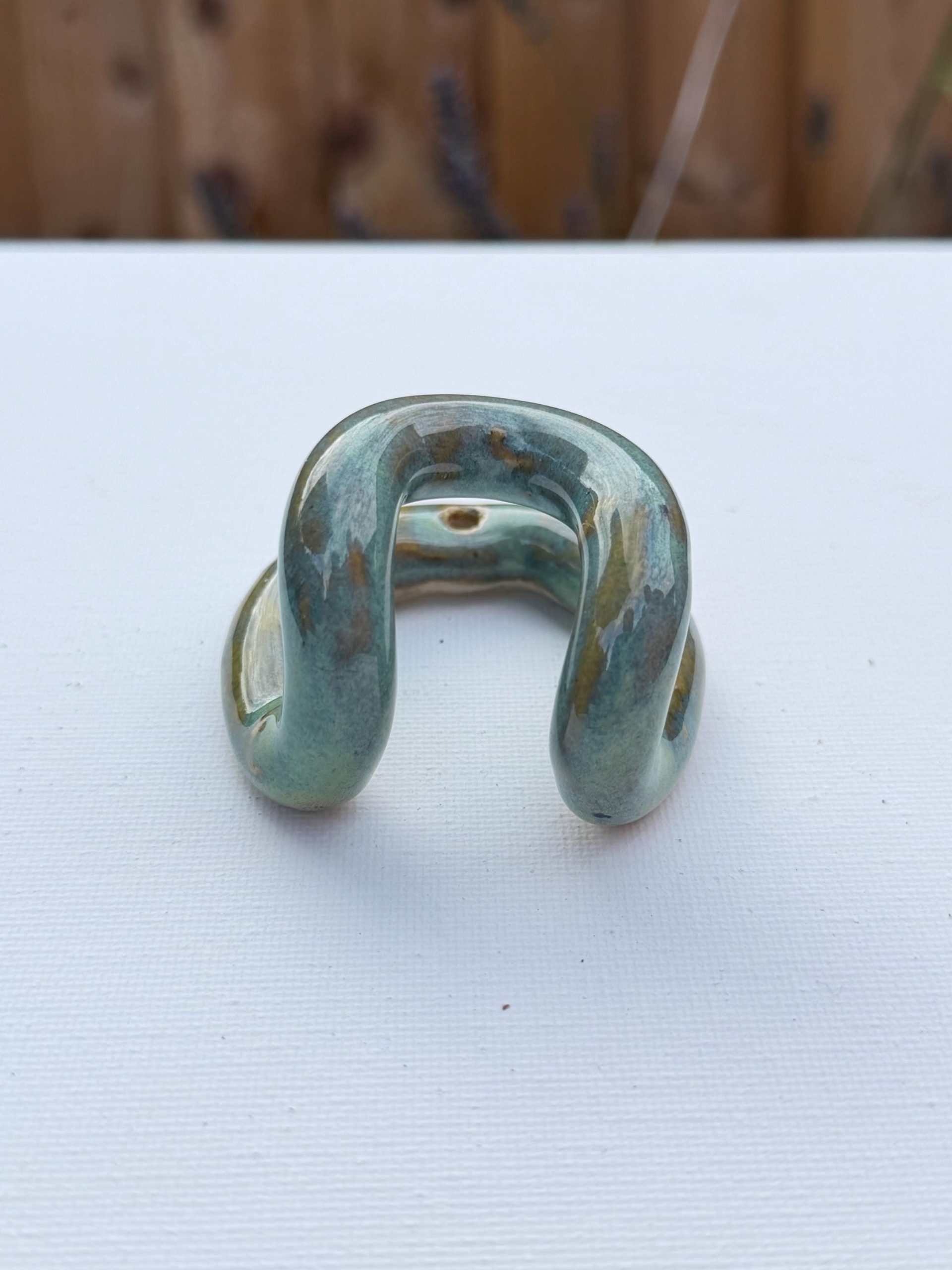 Handmade Ceramic Wall Hook, Green Pottery Hanger, Sculptural Coat Hook medium - Image 4