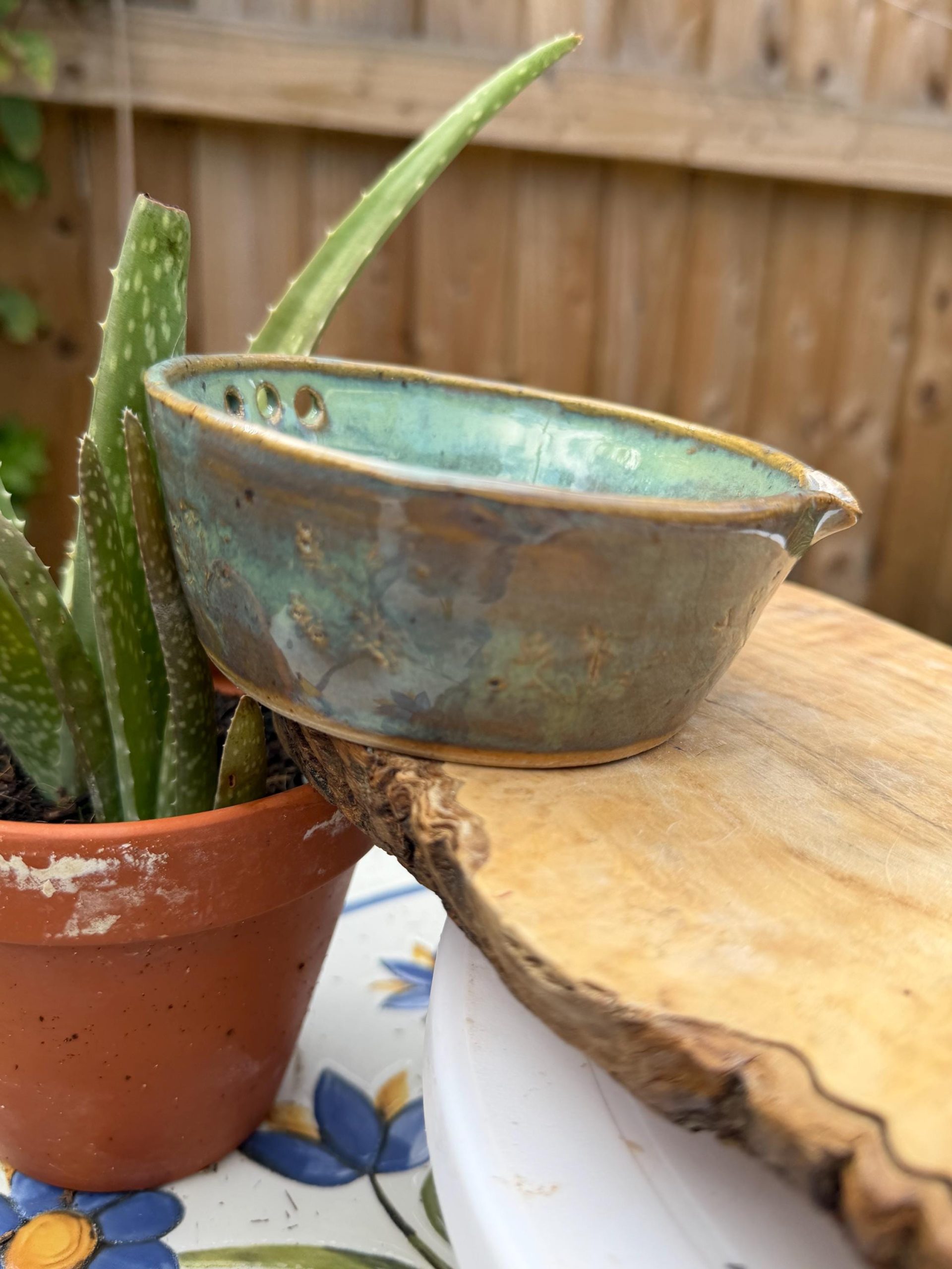Handmade Ceramic Garlic Grater & Herb Stripper Bowl | Ginger Grater | Wheel-Thrown Kitchen Tool - Image 3
