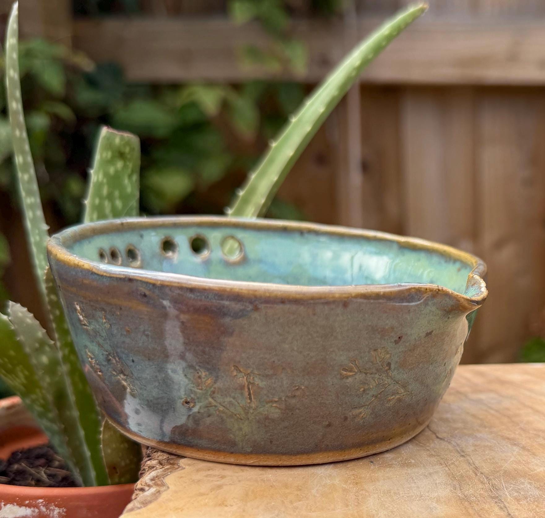 Handmade Ceramic Garlic Grater & Herb Stripper Bowl | Ginger Grater | Wheel-Thrown Kitchen Tool - Image 10