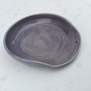 Handmade Ceramic Spoon Rest Blue Stoneware Pottery Kitchen Utensil Rest
