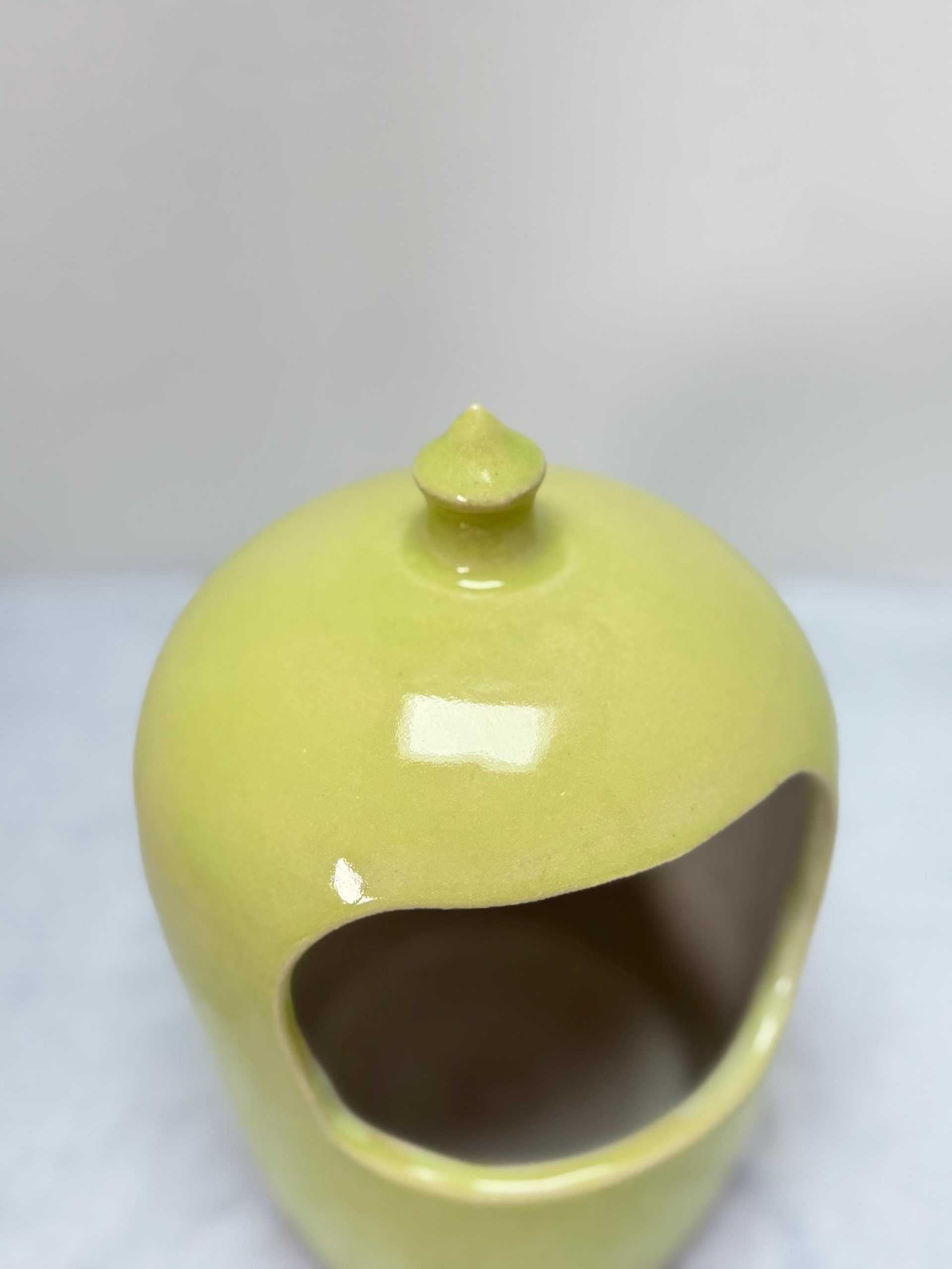 Handmade Green Stoneware Salt Pig, Kitchen Salt Holder - Image 5