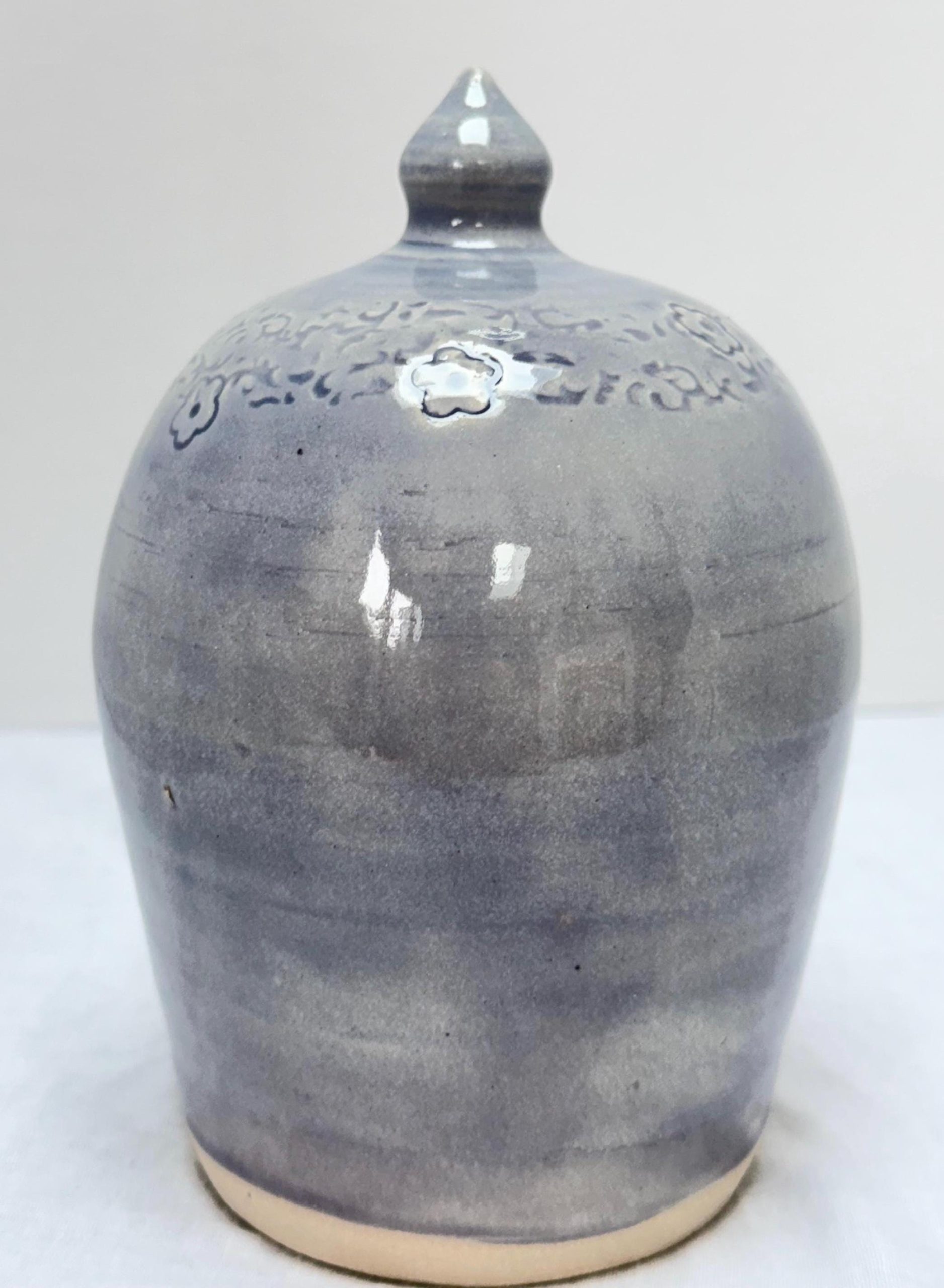 Handmade Blue Stoneware Salt Pig, Kitchen Salt Holder - Image 3
