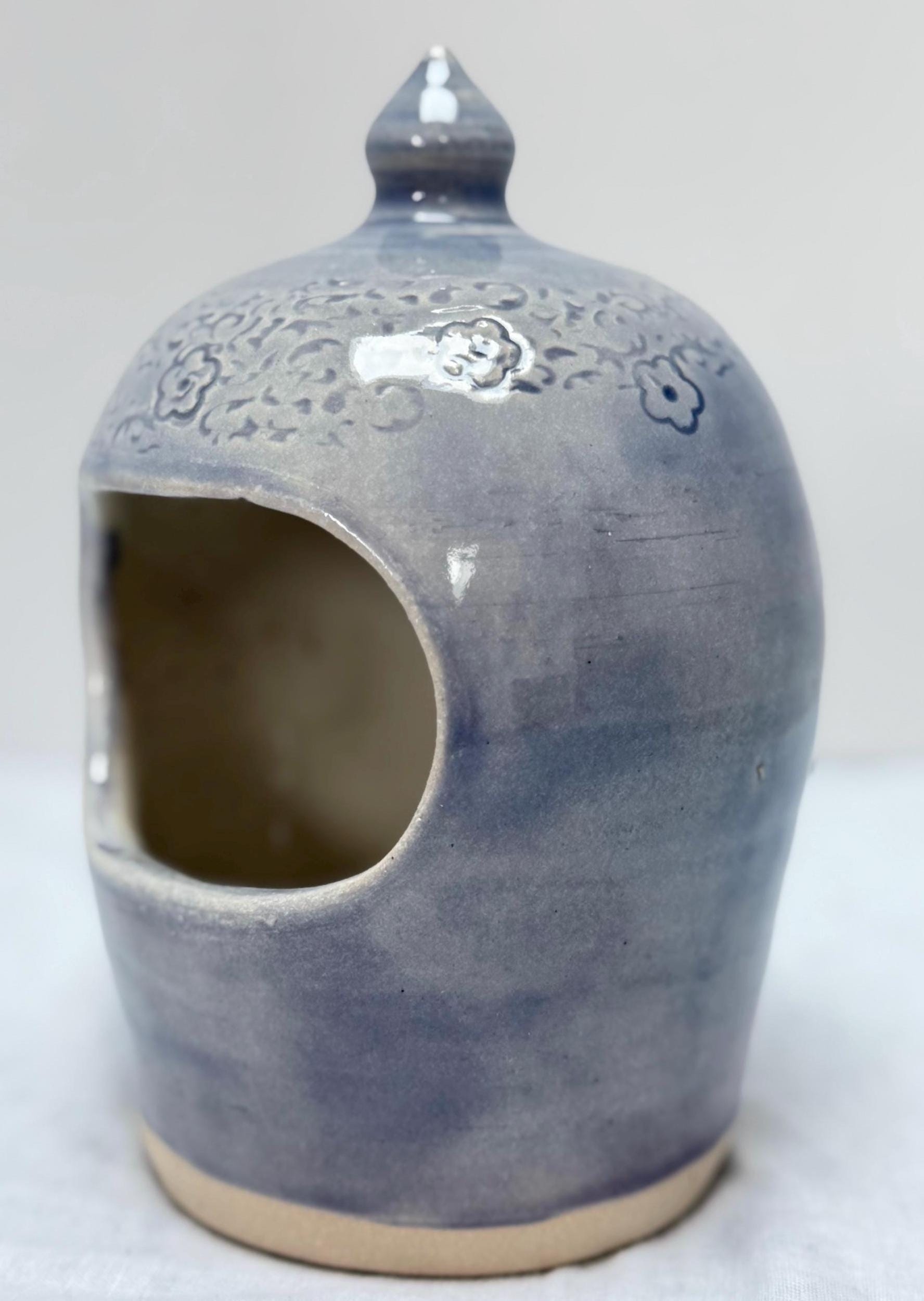 Handmade Blue Stoneware Salt Pig, Kitchen Salt Holder - Image 5