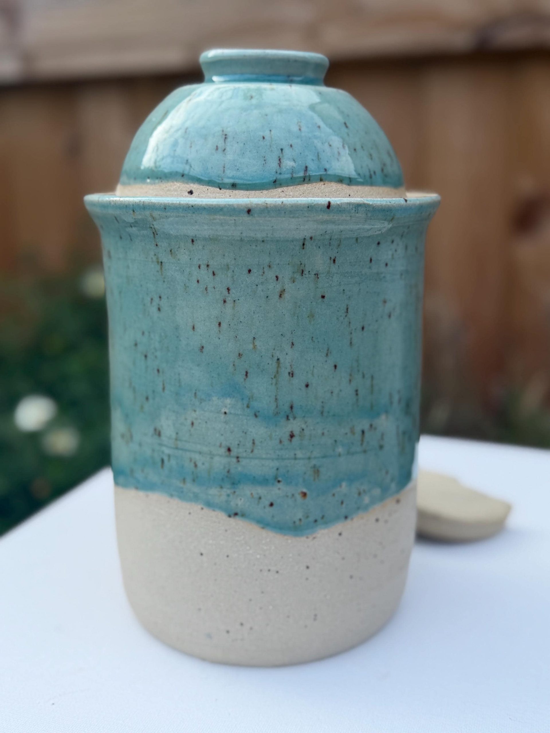 Handmade Stoneware Fermentation Jar for Kimchi, Sauerkraut & Pickles - Image 2