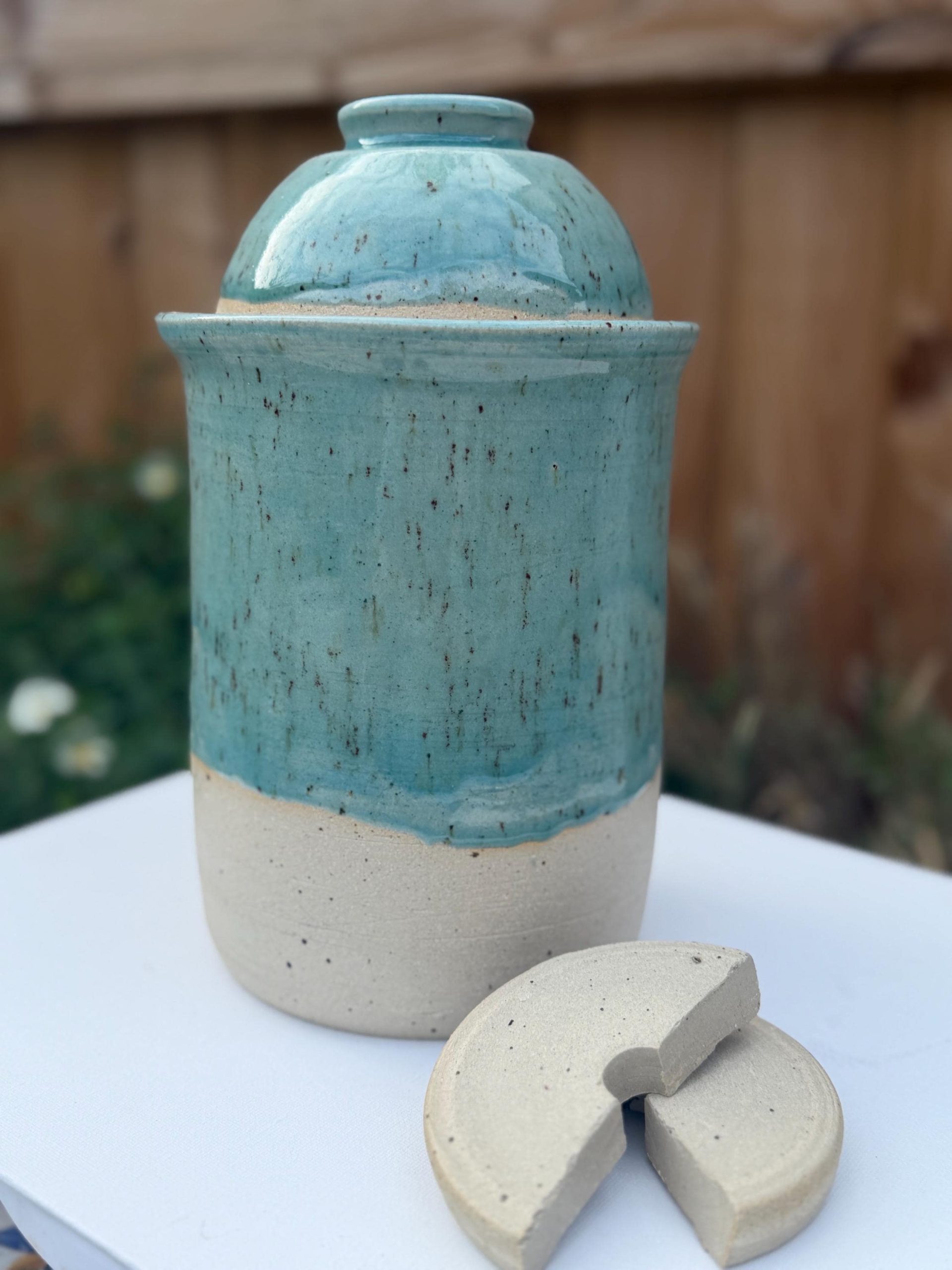 Handmade Stoneware Fermentation Jar for Kimchi, Sauerkraut & Pickles - Image 6
