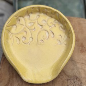 Handmade Ceramic Spoon Rest | Wheel Thrown Stoneware Kitchen Utensil Holder