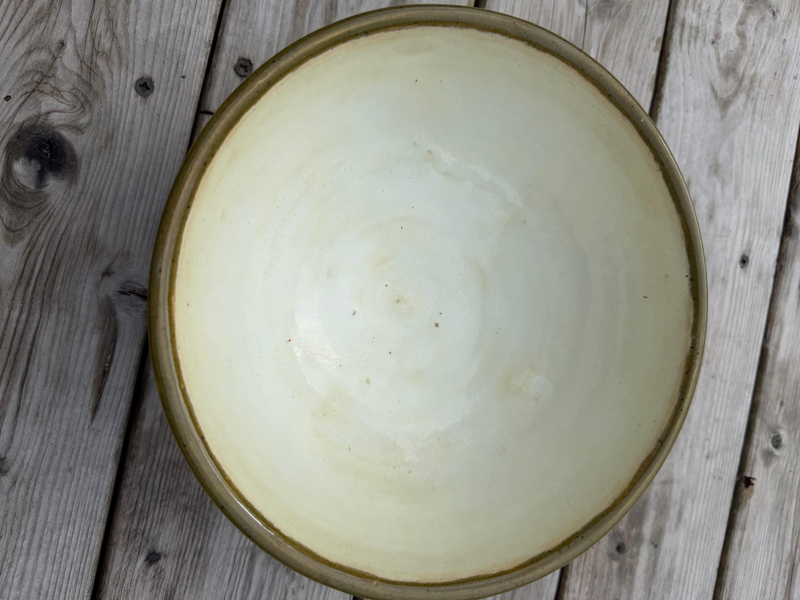 Handmade Ceramic Green Cream Stoneware Mixing Bowl, 1.2L Kitchen Serving Bowl - Image 17