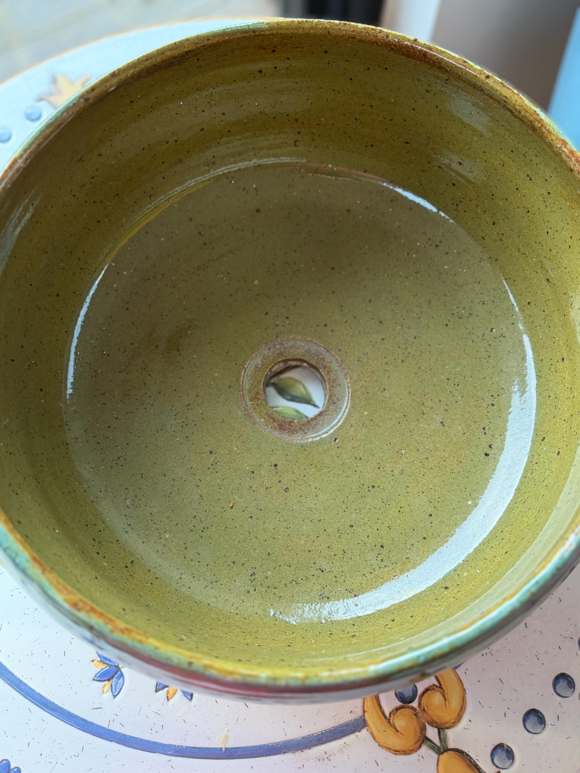 Handmade Blue green Ceramic Sink one of a kind | Artisan Stoneware Basin (33cm) - Image 18