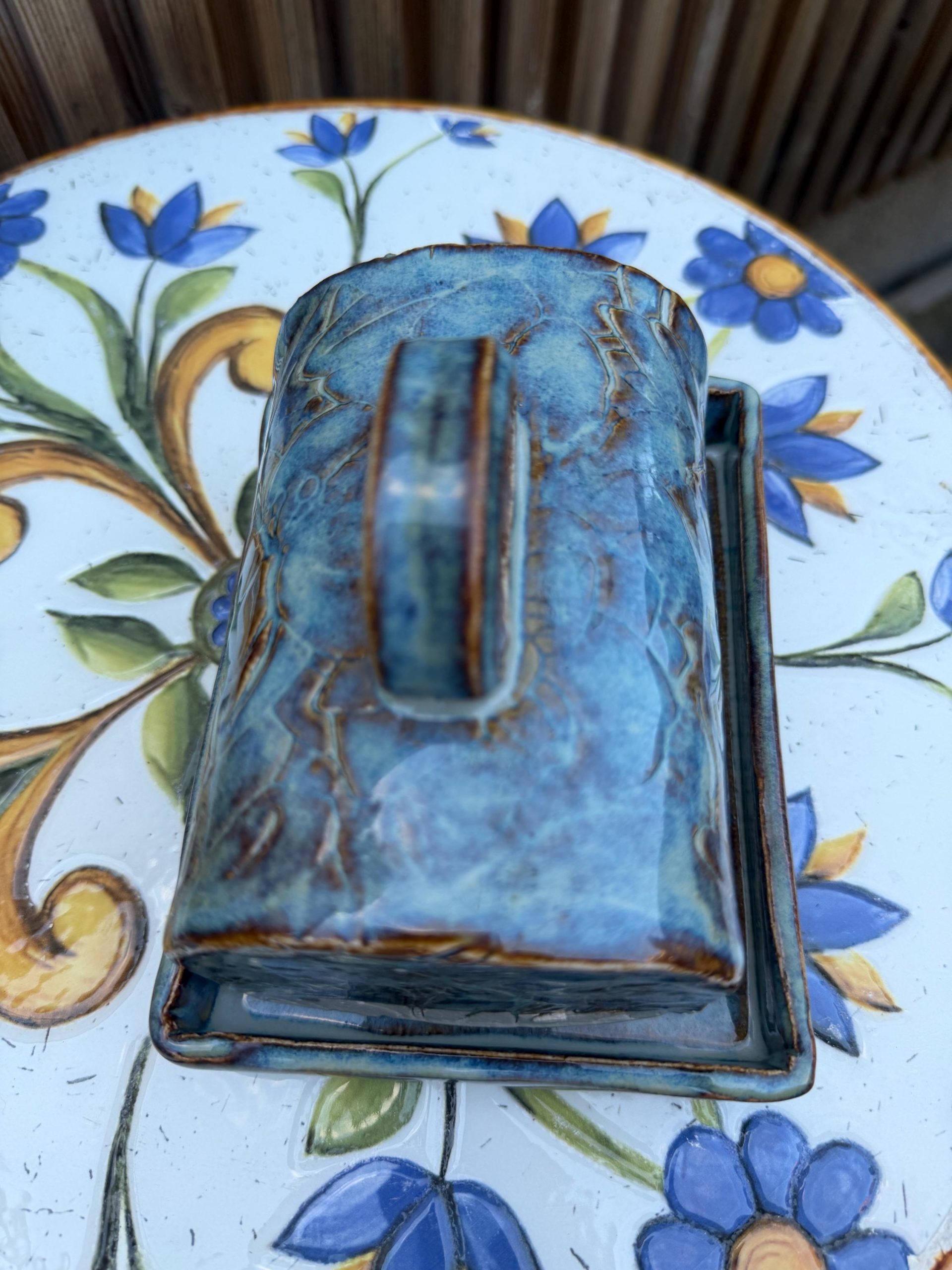 Handmade Blue Ceramic Butter Dish, Pottery Butter Keeper with Lid, Decorative Kitchen Tableware - Image 13
