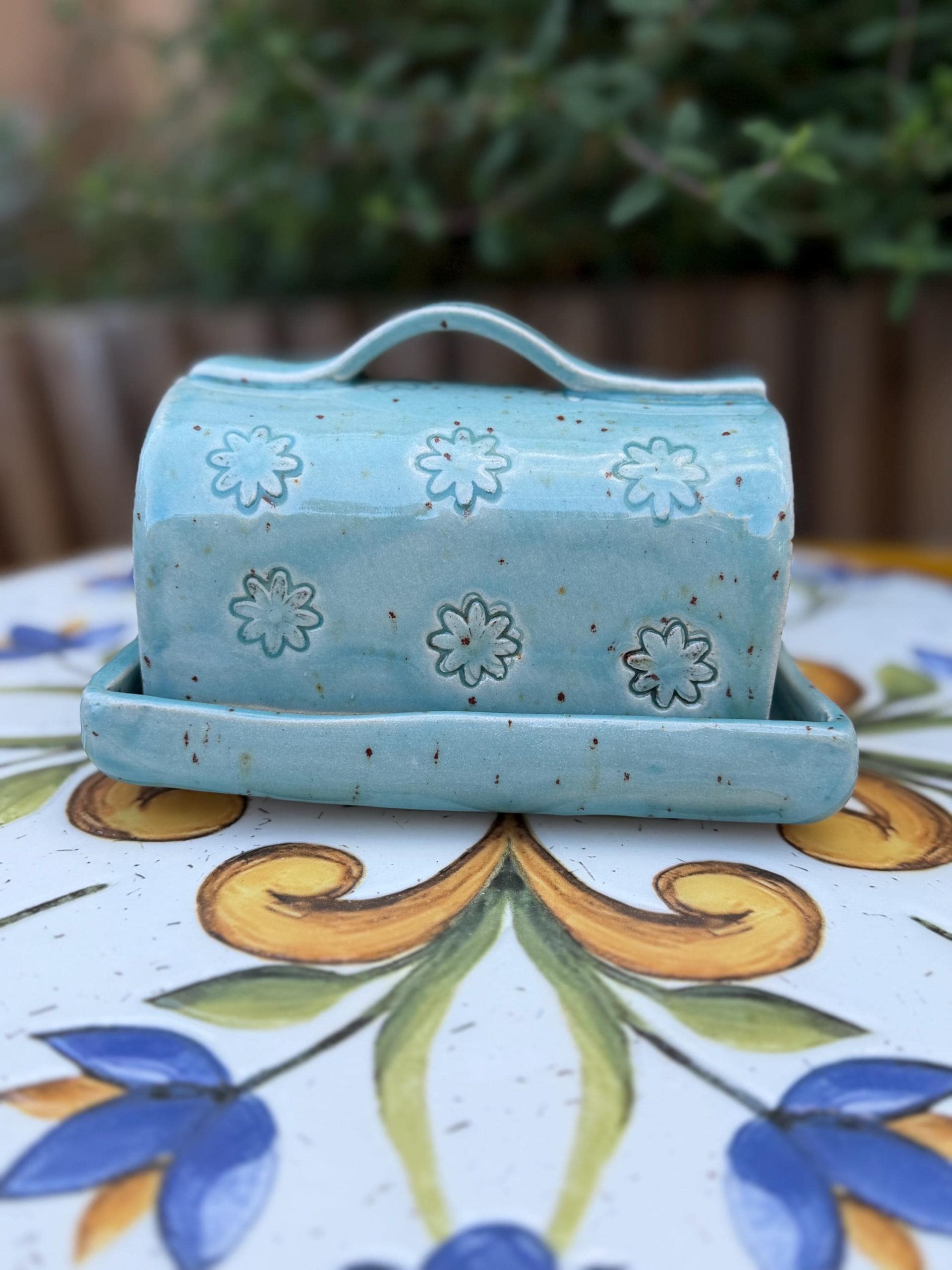 Handmade Blue Ceramic Butter Dish | Glazed Pottery Kitchen Decor - Image 6