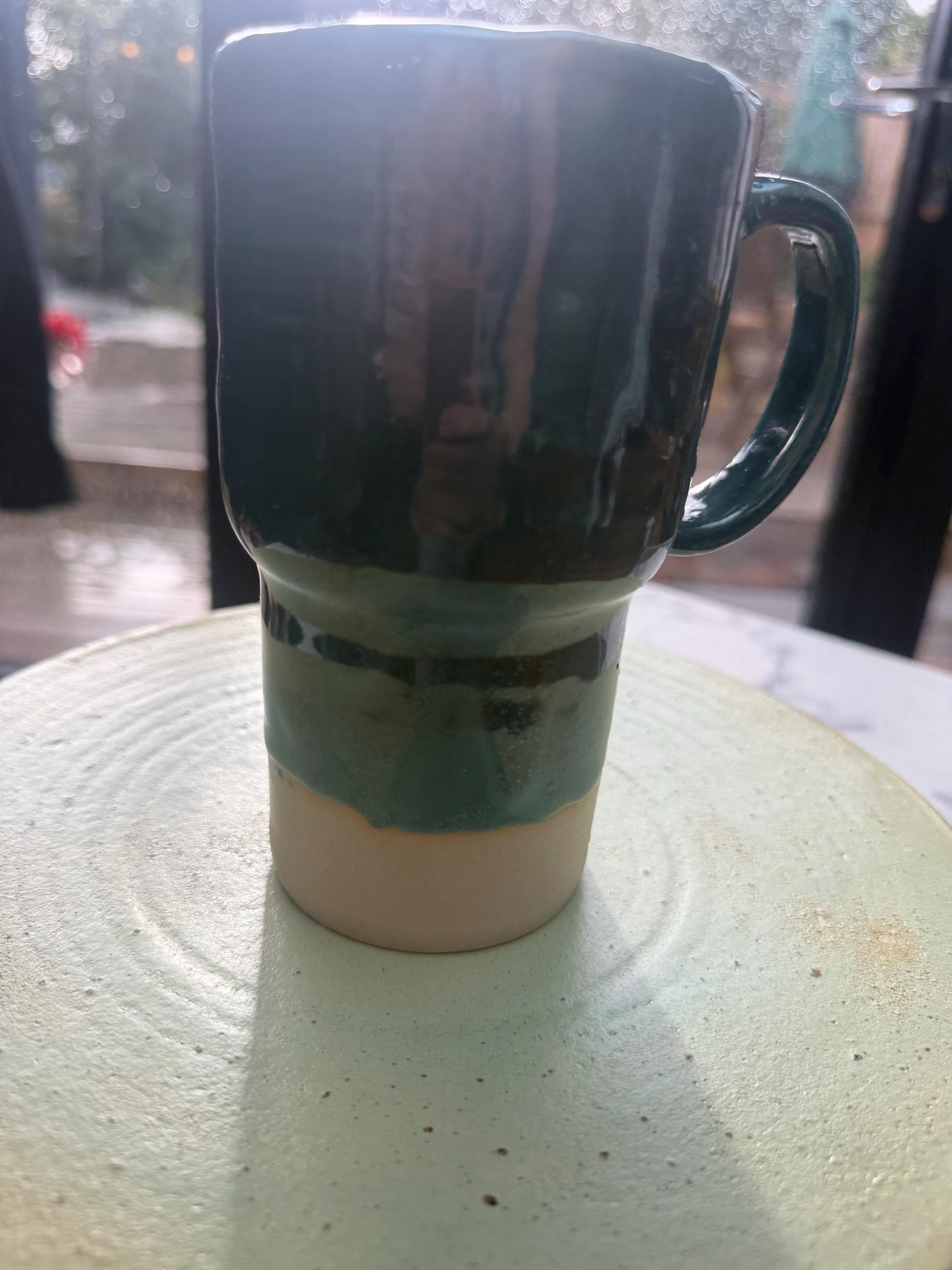 Handmade Aqua Ceramic Travel Mug/ smoothie cup - Image 8