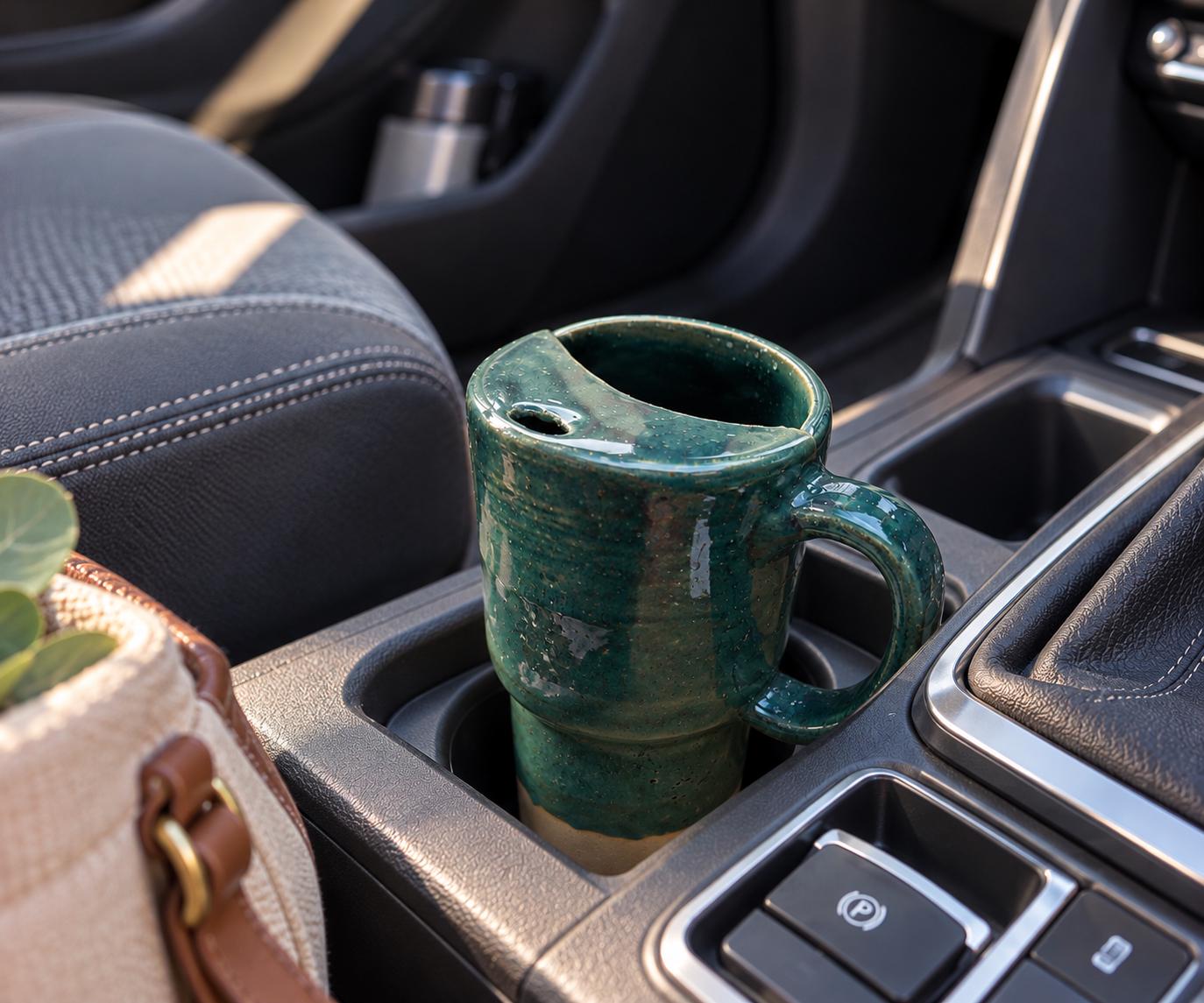 Handmade Aqua Ceramic Travel Mug/ smoothie cup - Image 3