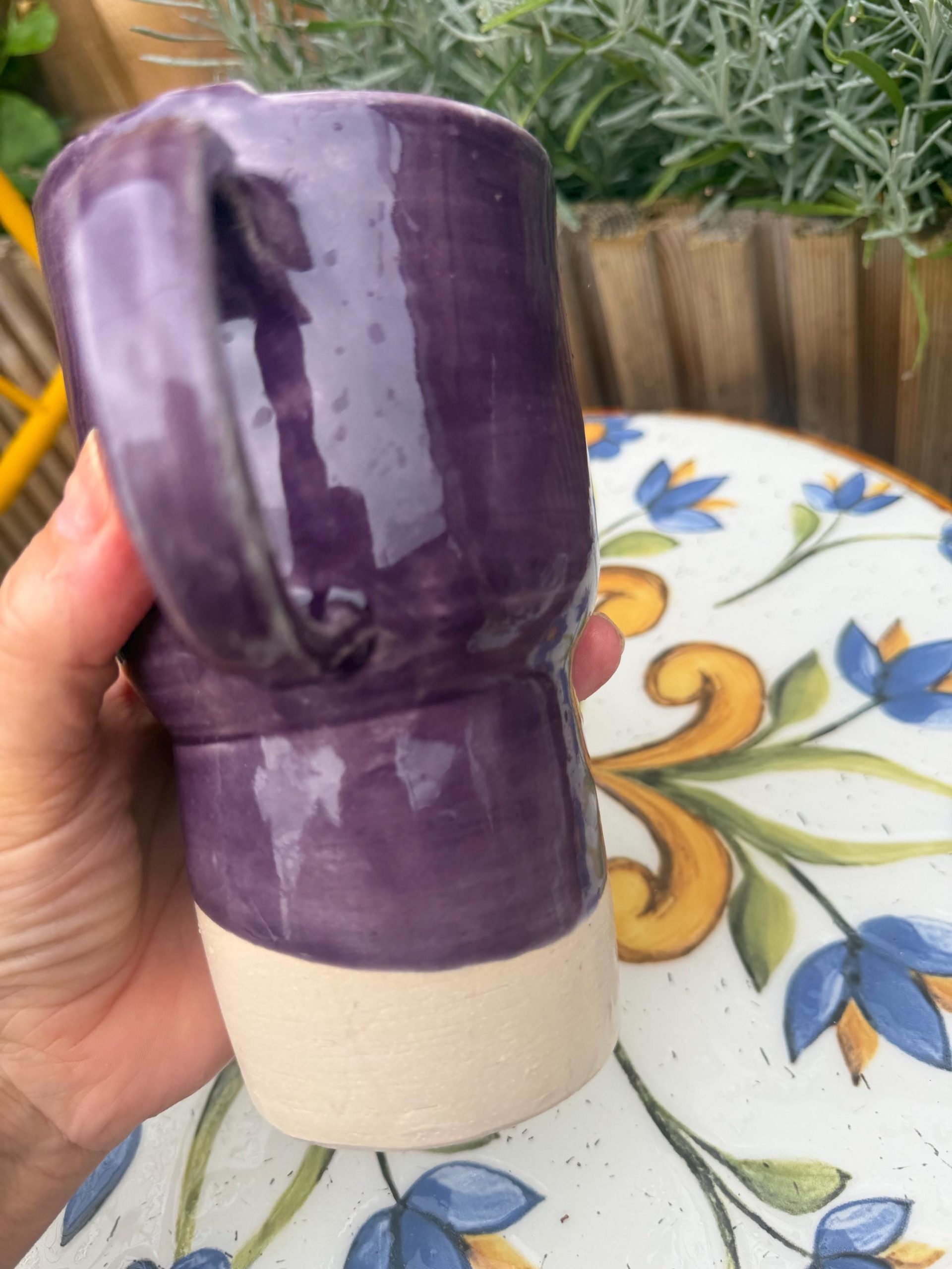 Handmade Purple Ceramic Travel Mug, smoothie Cup , Sipping Cover, Car Cup Holder Friendly Pottery - Image 17