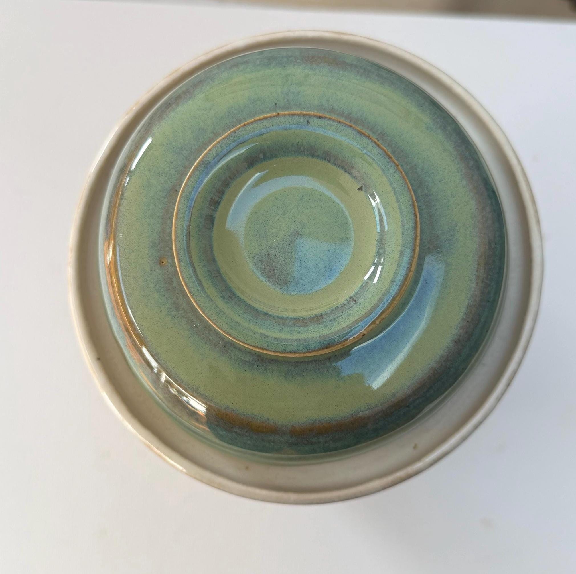 Handmade Ceramic Kimchi Fermentation Jar with Weights. Green Glazed Stoneware Crock with Matching Lid - Image 9