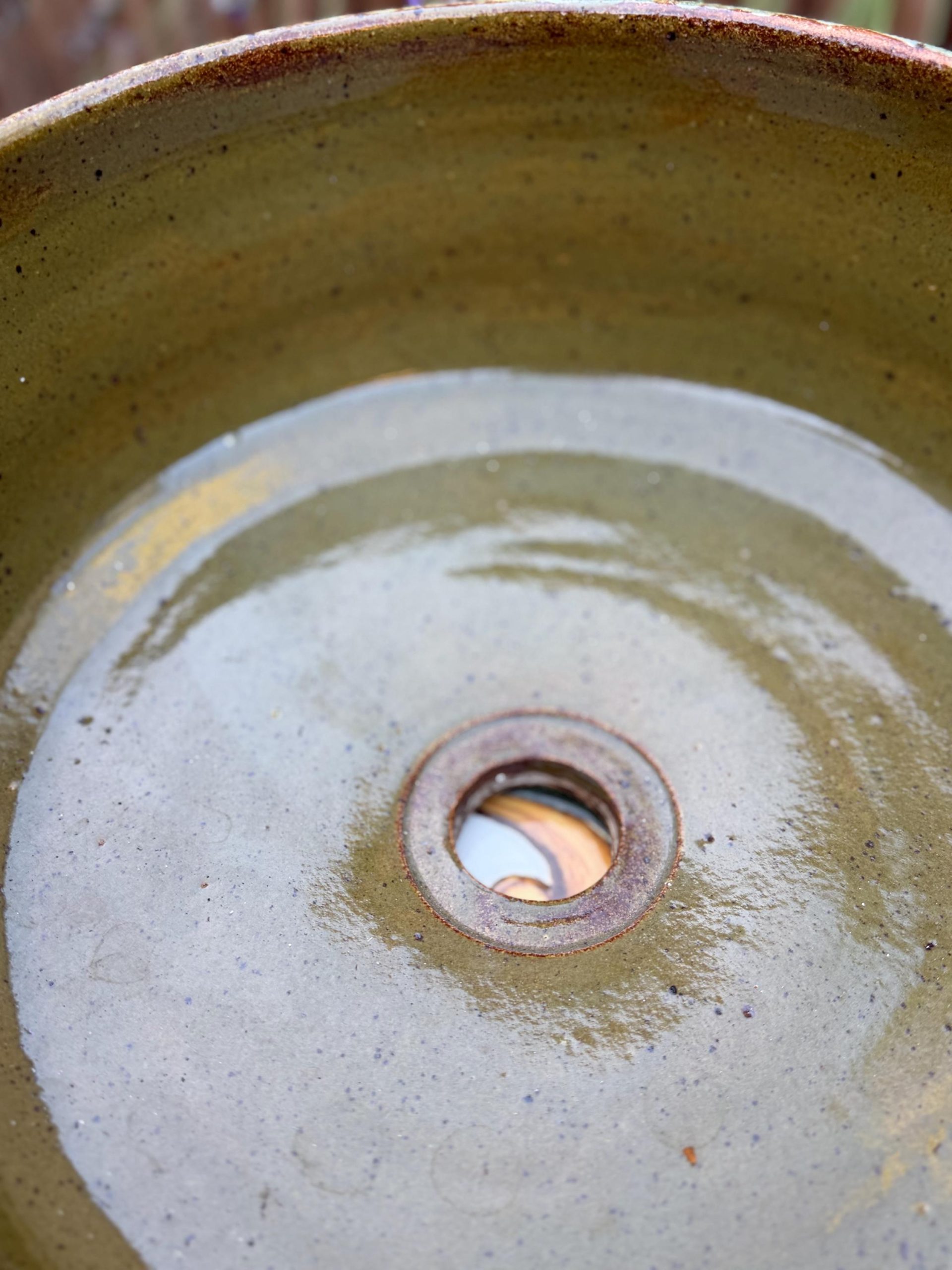 Handmade Blue green Ceramic Sink one of a kind | Artisan Stoneware Basin (33cm) - Image 19