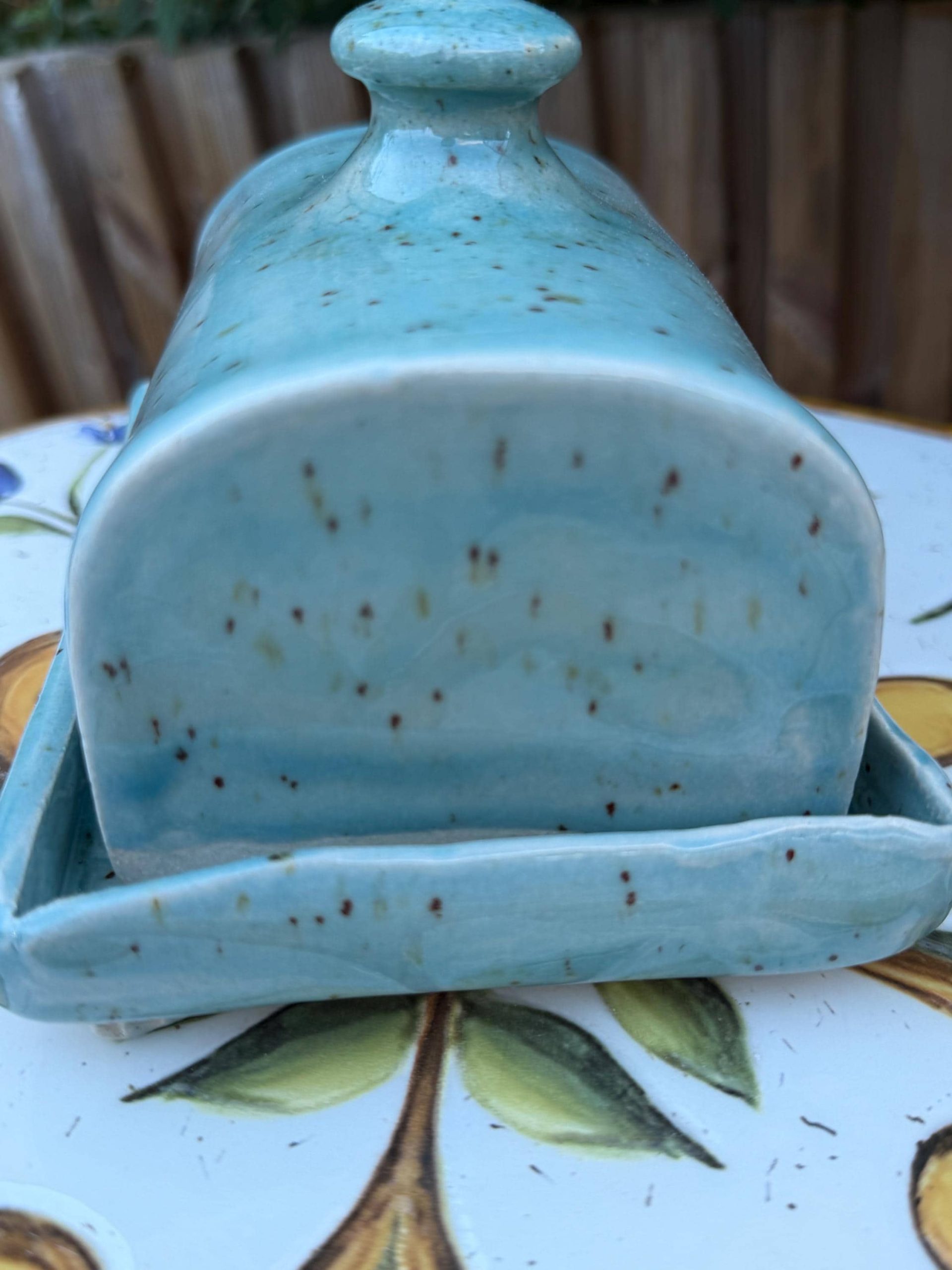 Handmade Blue Ceramic Butter Dish | Glazed Pottery Kitchen Decor - Image 6