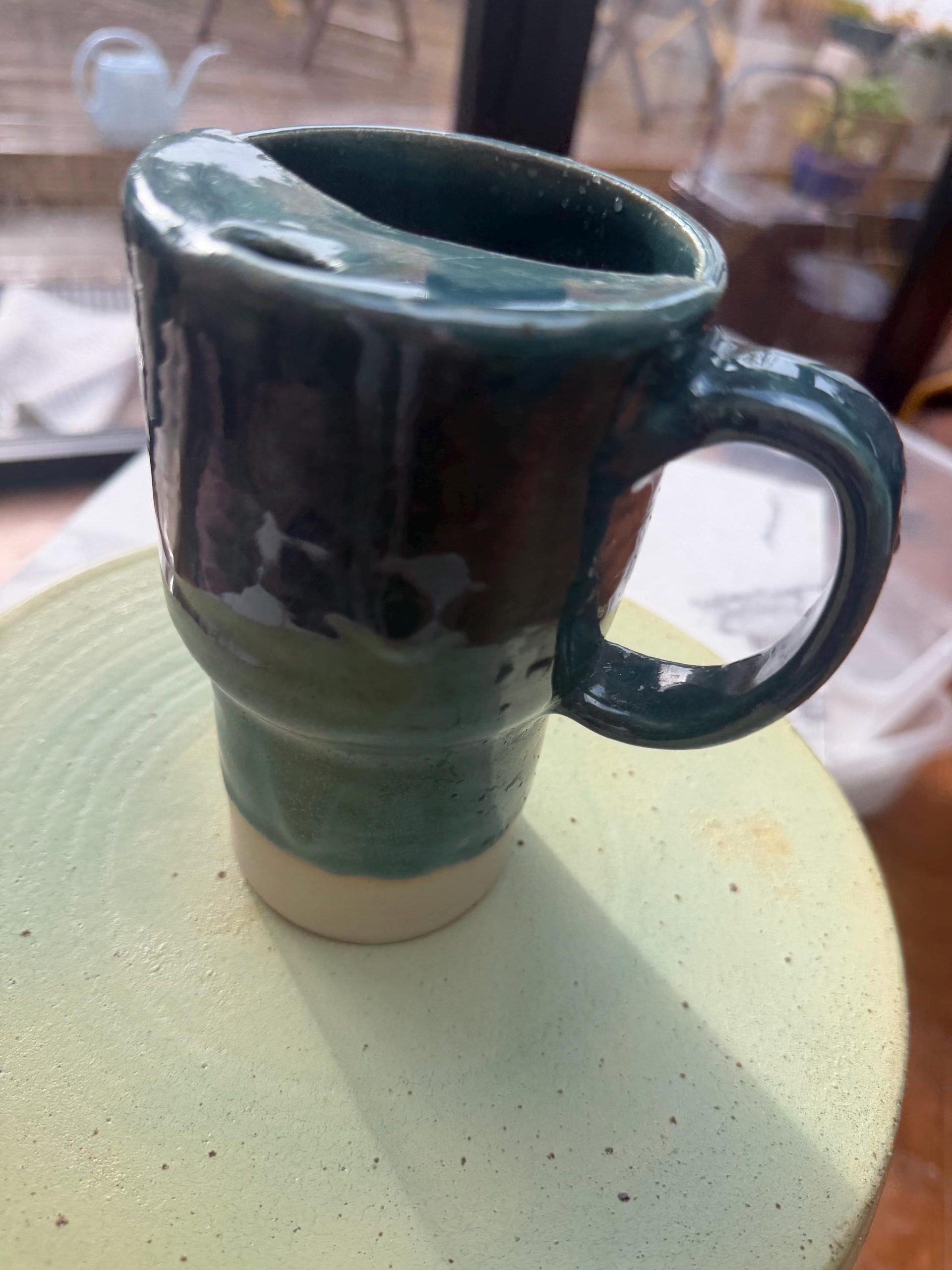 Handmade Aqua Ceramic Travel Mug/ smoothie cup - Image 7