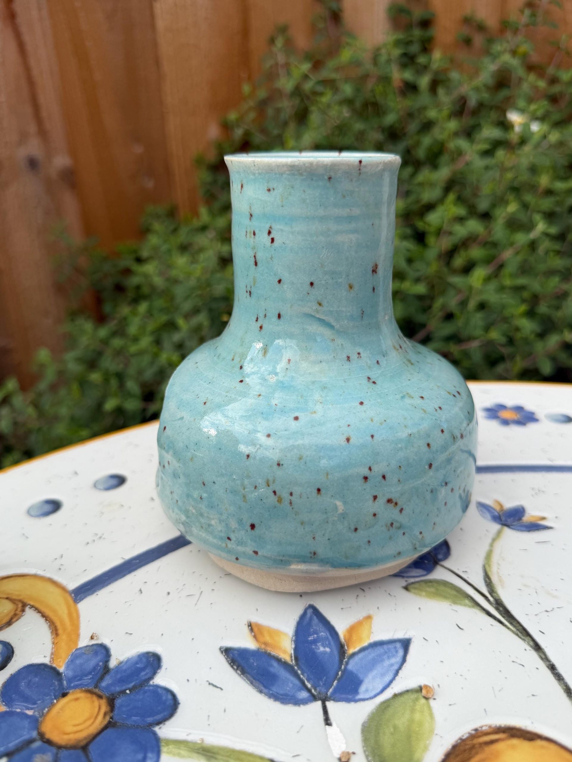 Handmade Ceramic Incense Burner, Speckled Turquoise Stoneware Chiminea - Image 19