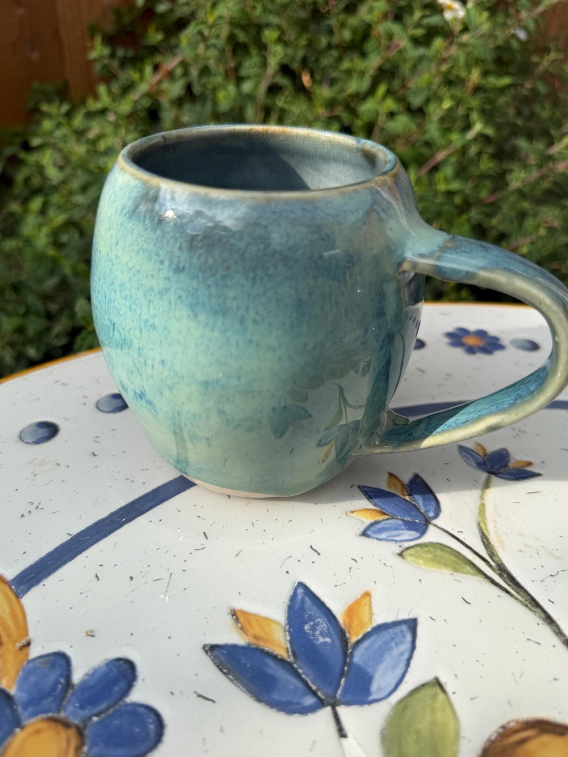 Handmade Blue Turquoise Ceramic Mug, Speckled Stoneware Coffee Cup, Artisan Pottery Tea Mug - Image 16