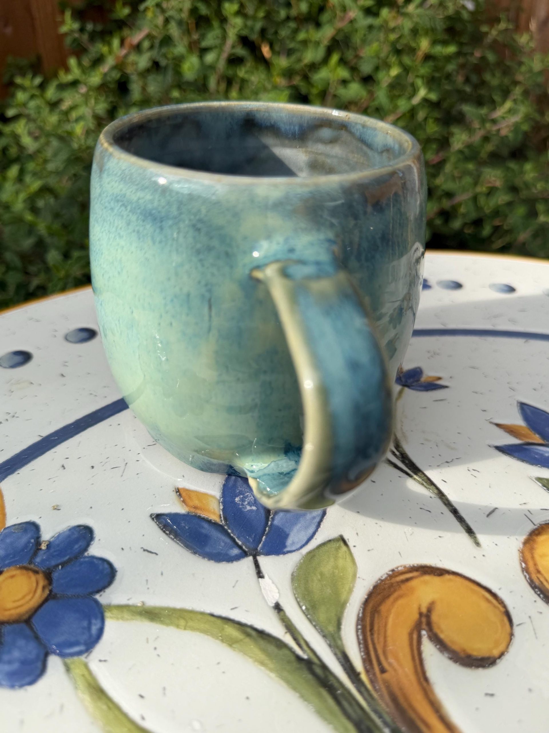 Handmade Blue Turquoise Ceramic Mug, Speckled Stoneware Coffee Cup, Artisan Pottery Tea Mug - Image 5