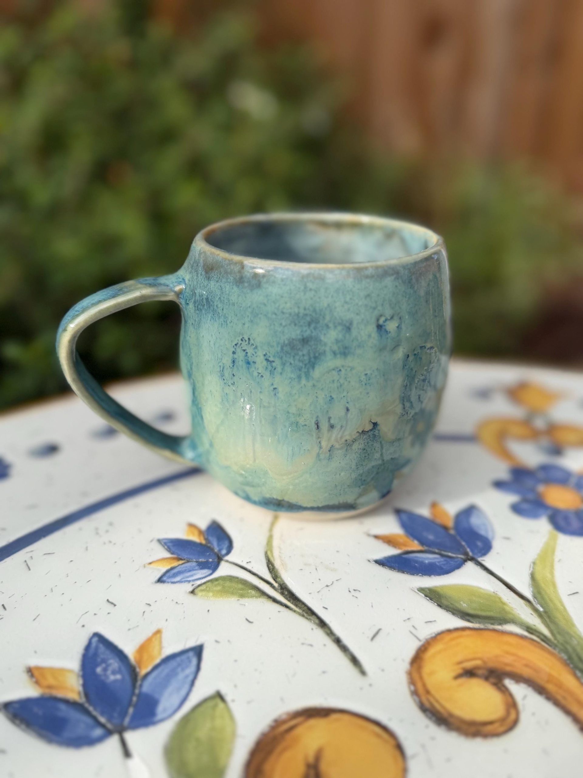 Handmade Blue Turquoise Ceramic Mug, Speckled Stoneware Coffee Cup, Artisan Pottery Tea Mug - Image 3