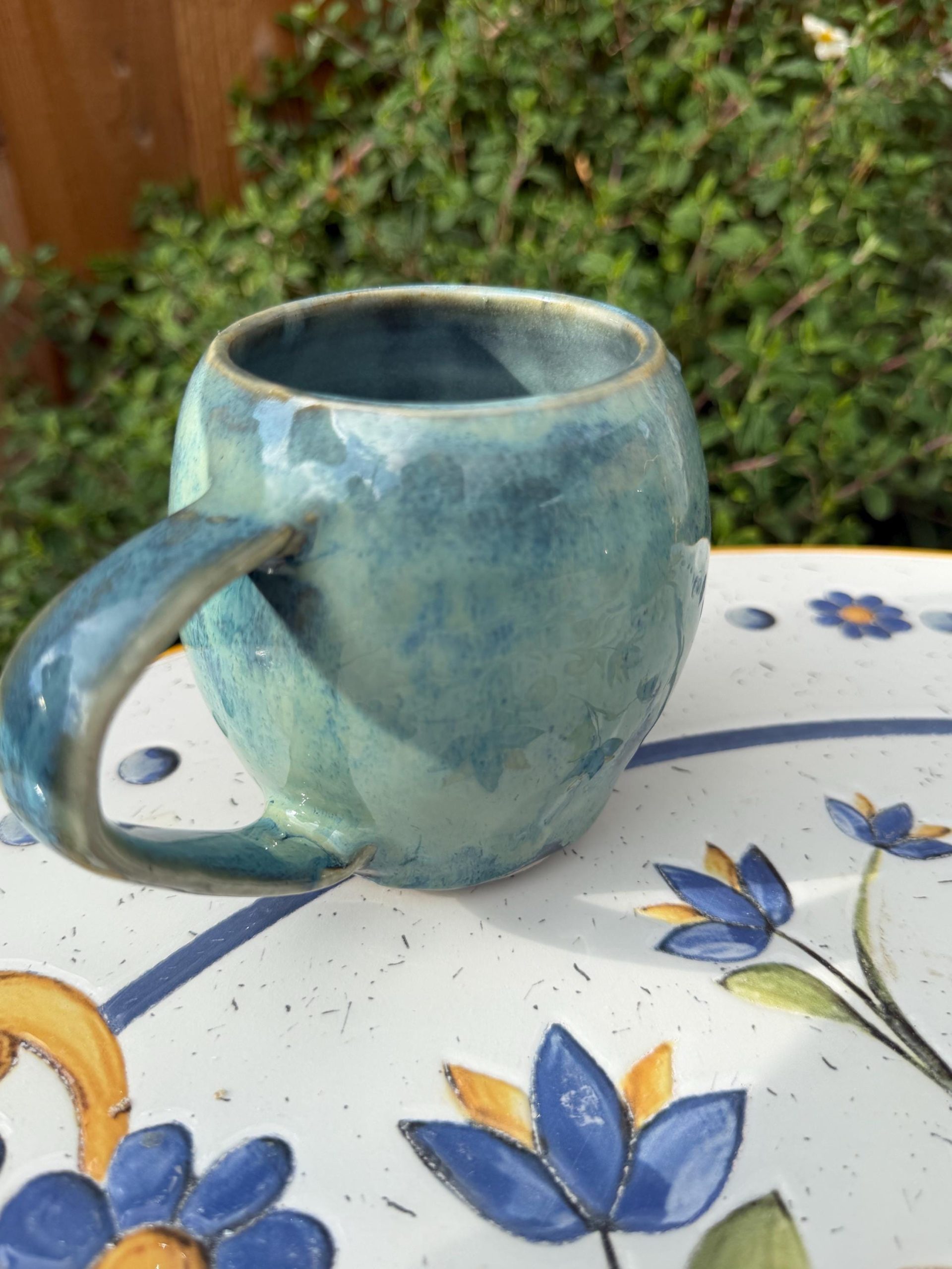 Handmade Blue Turquoise Ceramic Mug, Speckled Stoneware Coffee Cup, Artisan Pottery Tea Mug - Image 14