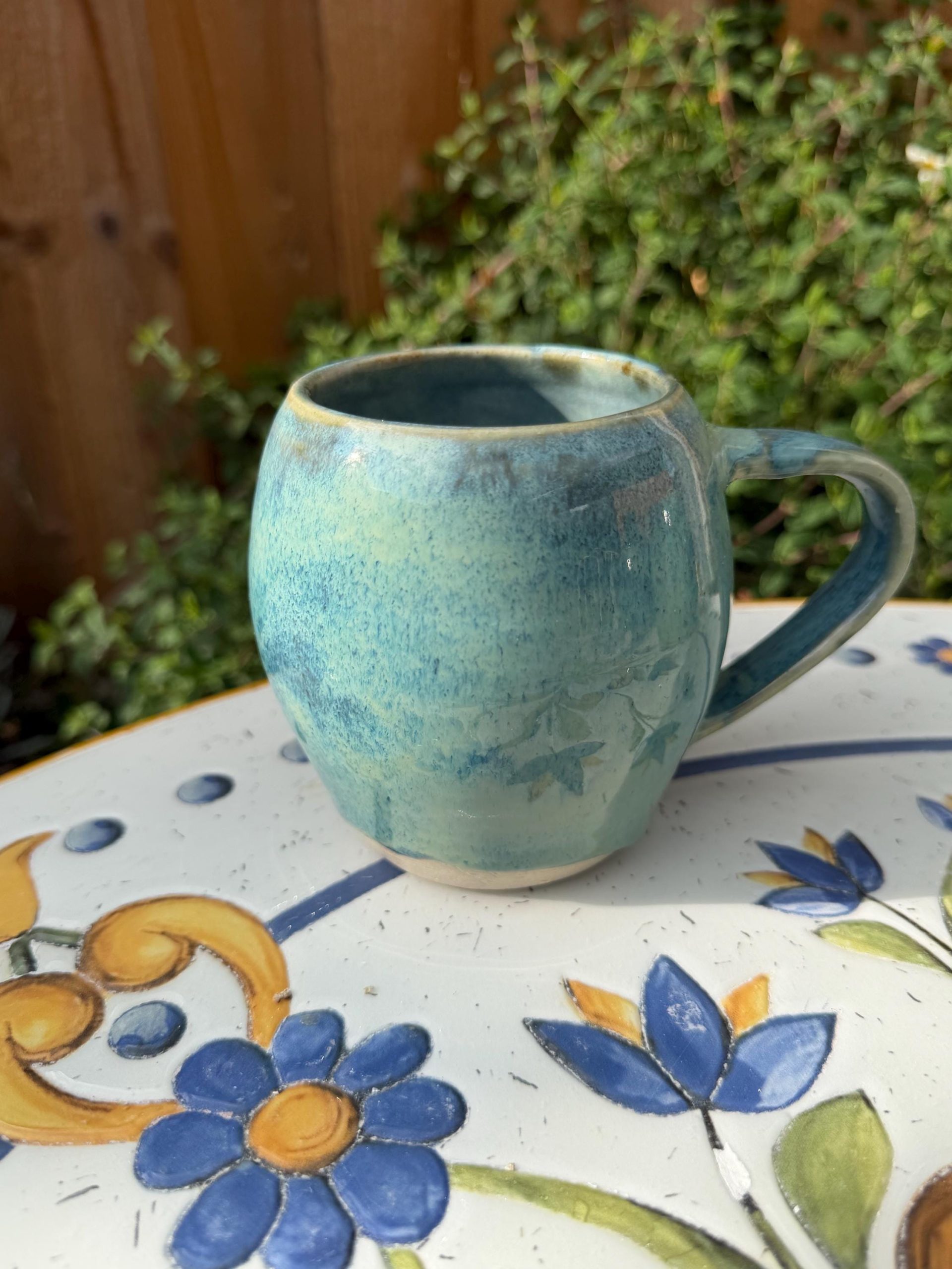 Handmade Blue Turquoise Ceramic Mug, Speckled Stoneware Coffee Cup, Artisan Pottery Tea Mug - Image 11