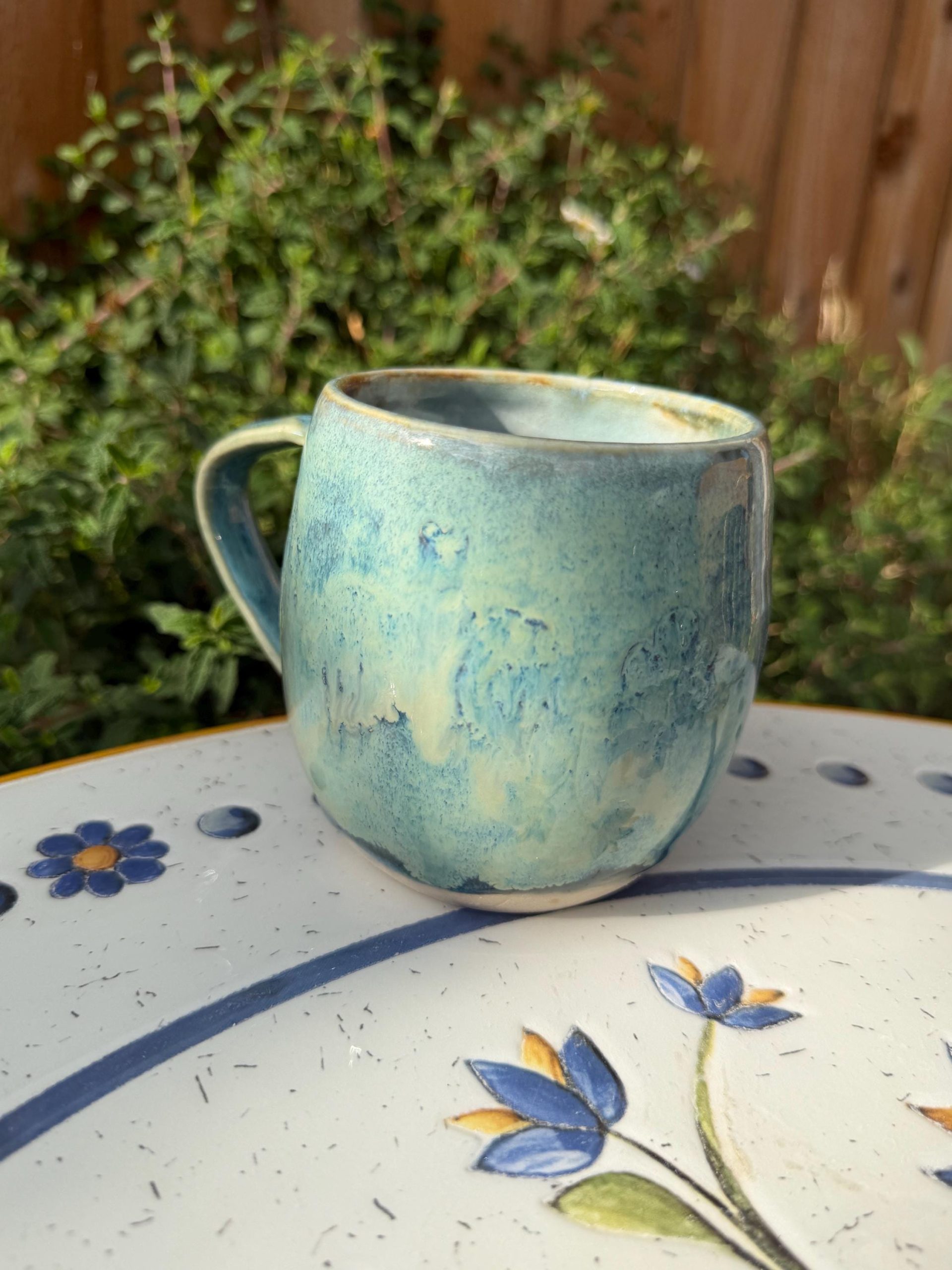 Handmade Blue Turquoise Ceramic Mug, Speckled Stoneware Coffee Cup, Artisan Pottery Tea Mug - Image 10