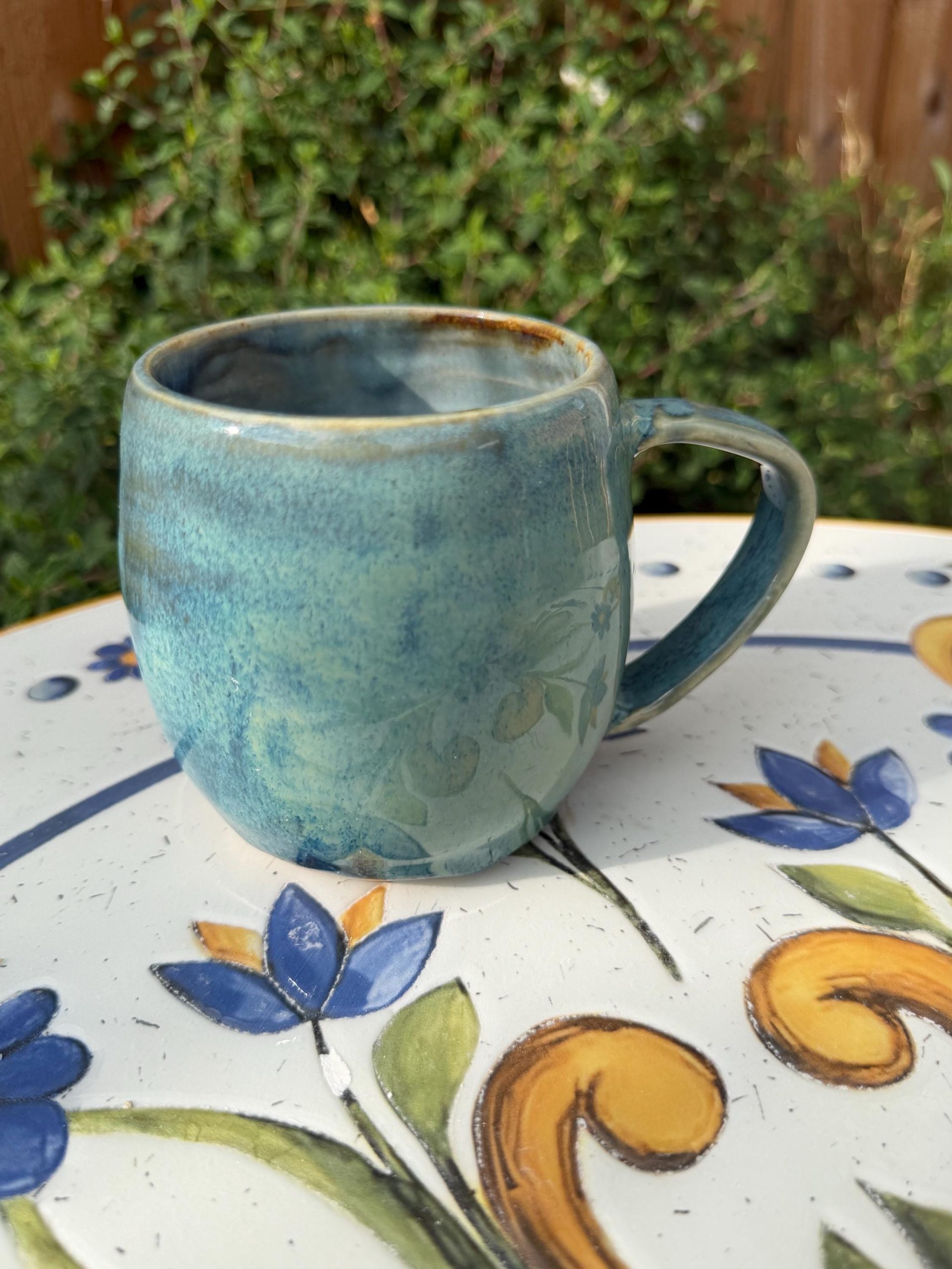 Handmade Blue Turquoise Ceramic Mug, Speckled Stoneware Coffee Cup, Artisan Pottery Tea Mug - Image 4